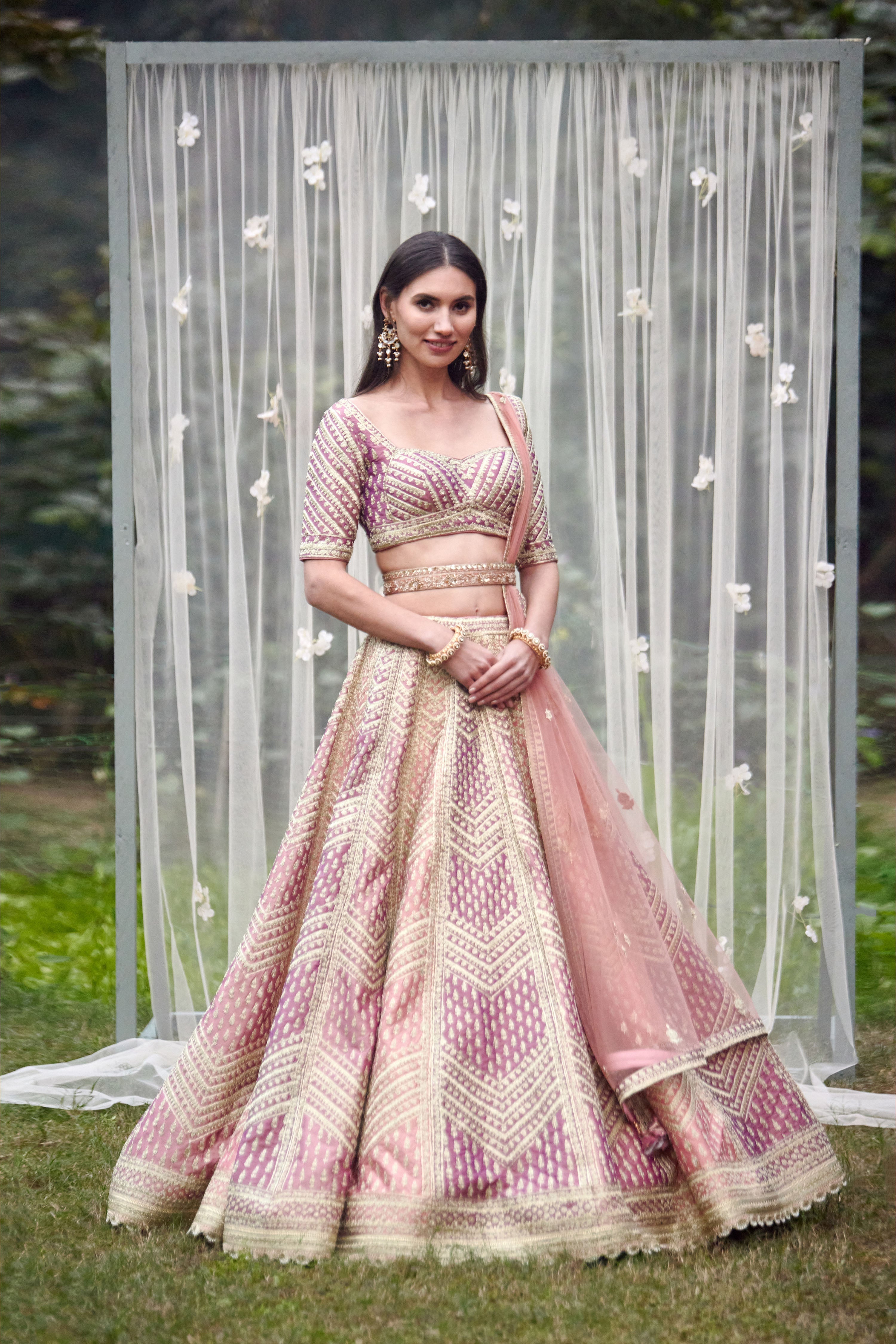 Neutral Pink Lehenga Set