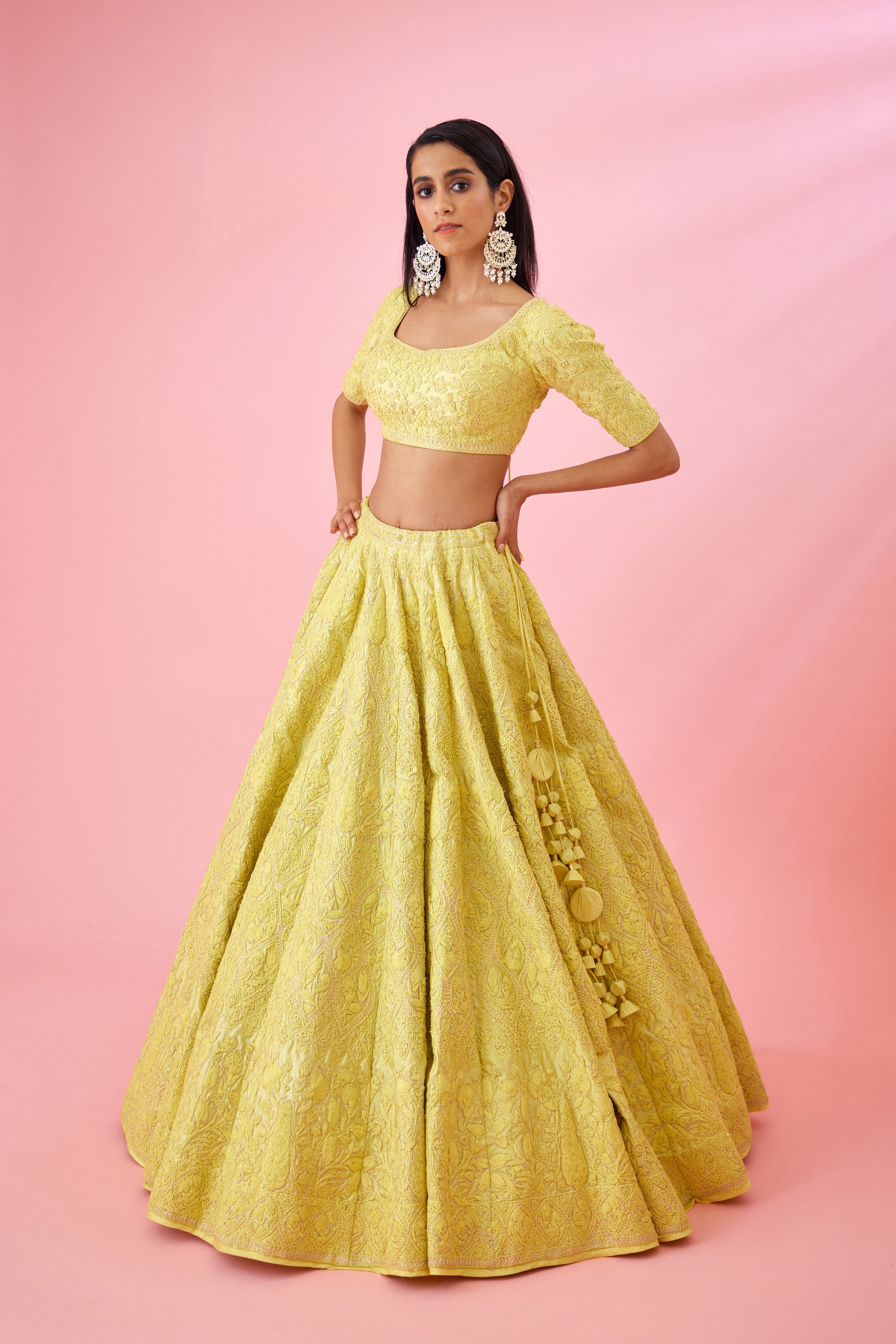 Lime Yellow Lehenga Set