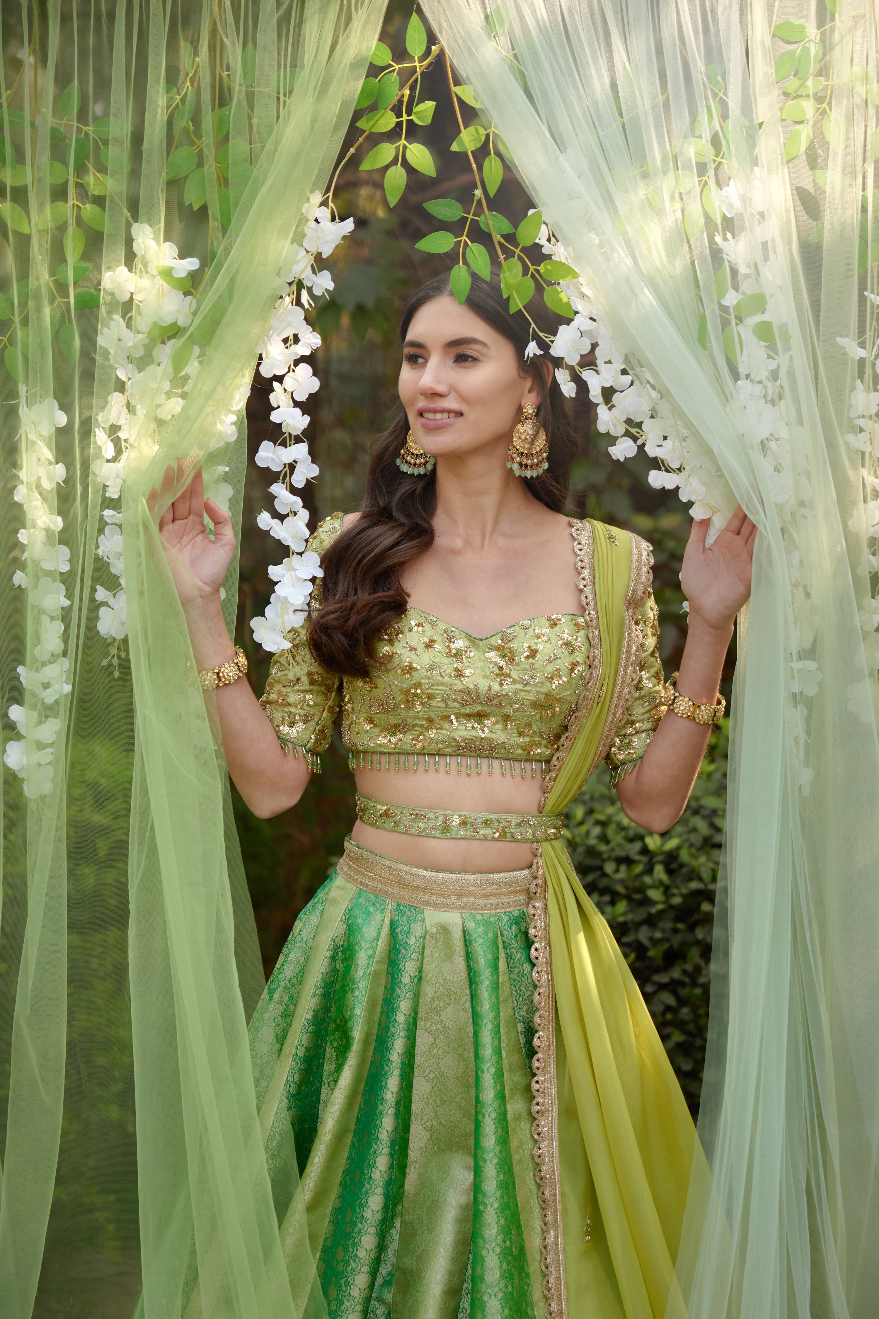 Green Lehenga Set