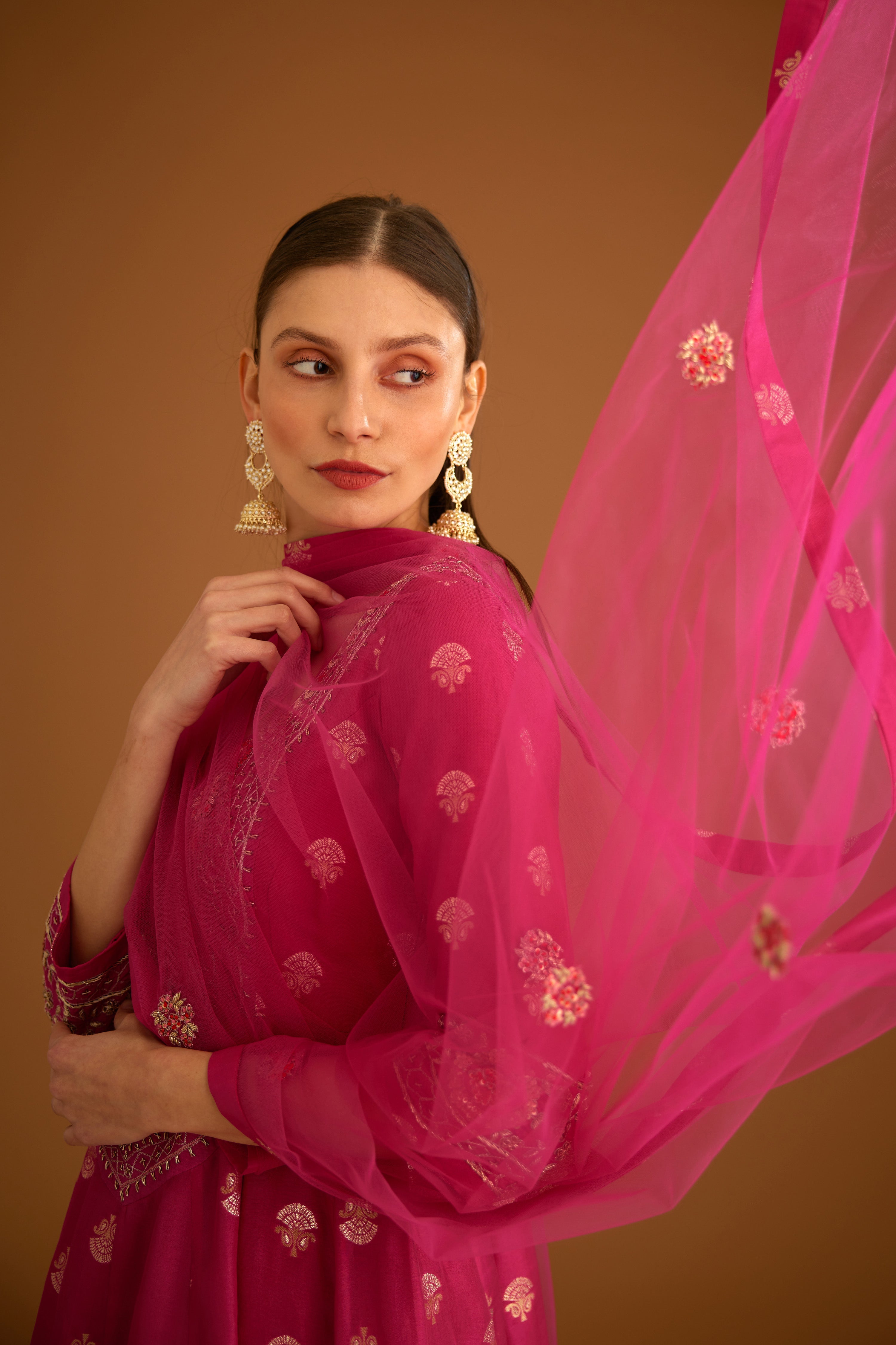Fuchsia Pink Sharara Set