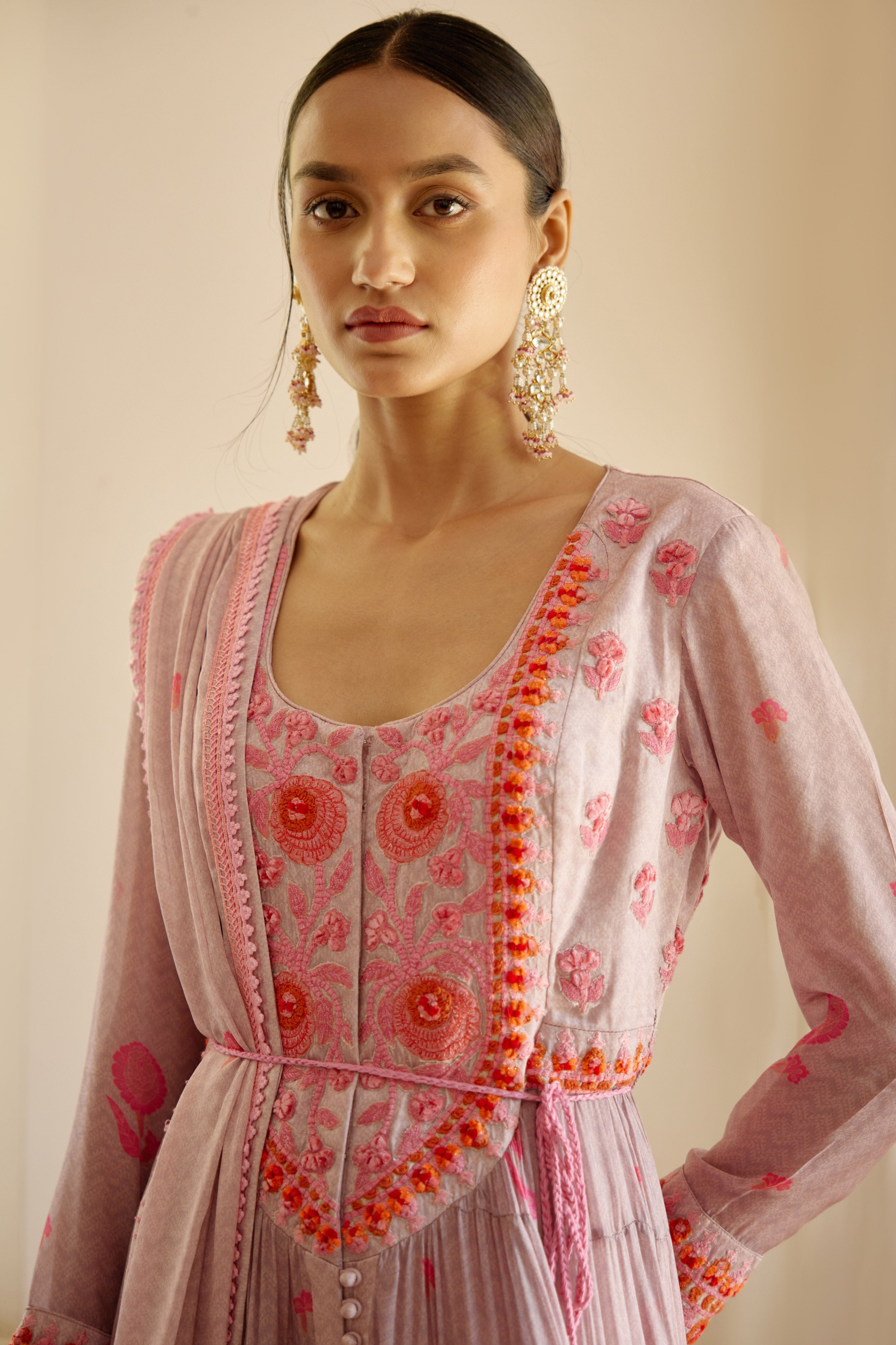 Lavender Anarkali Set