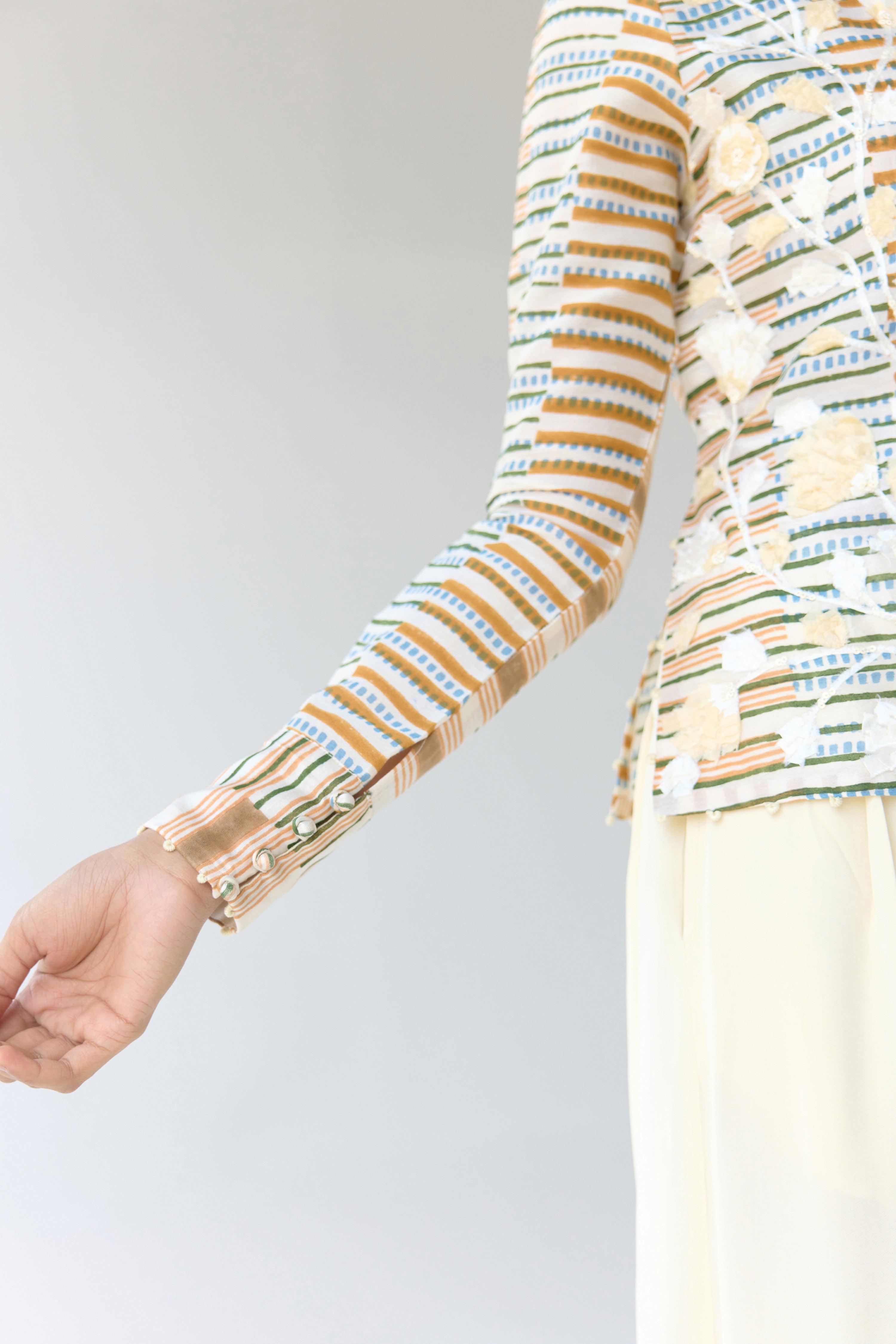 Almond White Top & Trouser Set