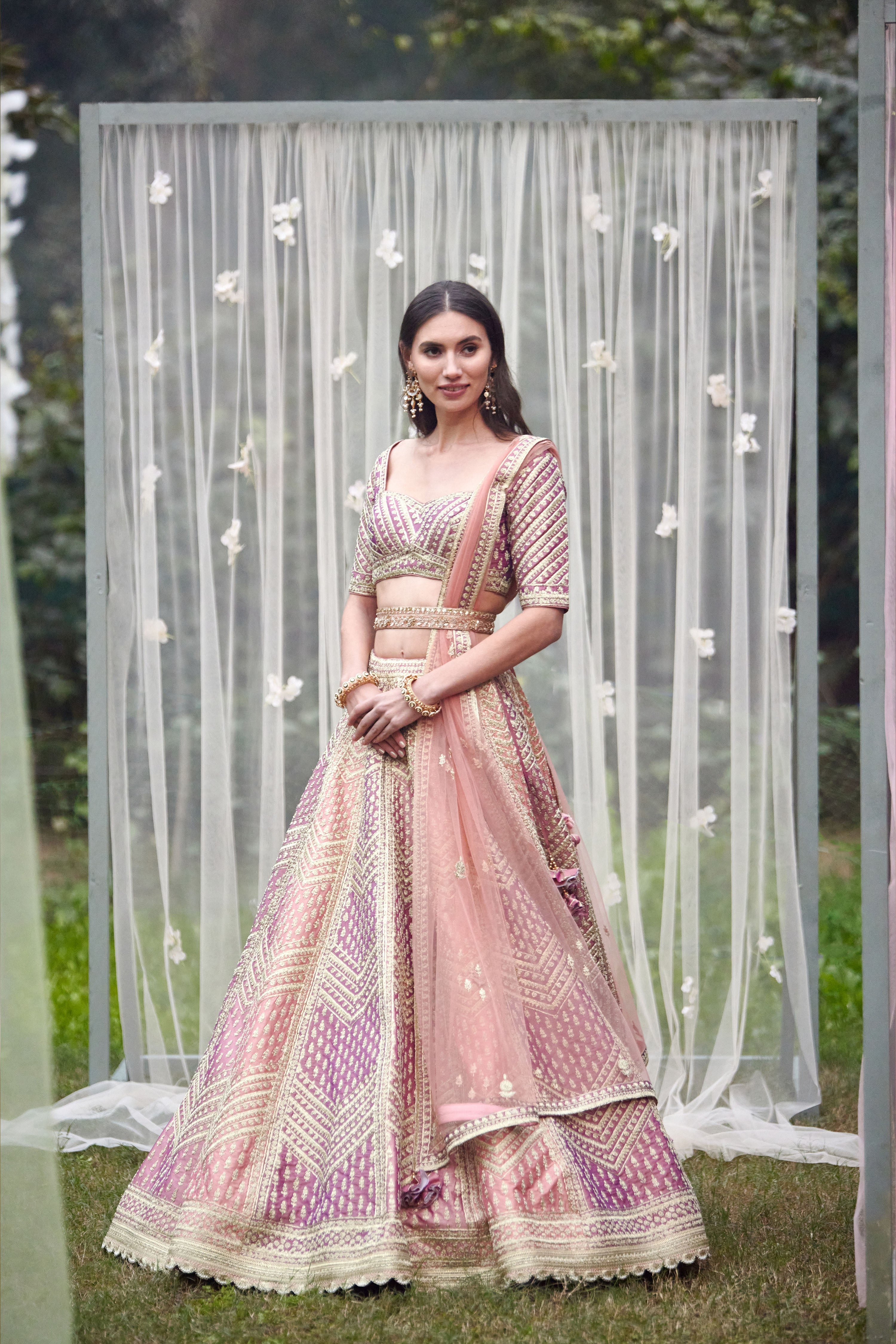 Neutral Pink Lehenga Set