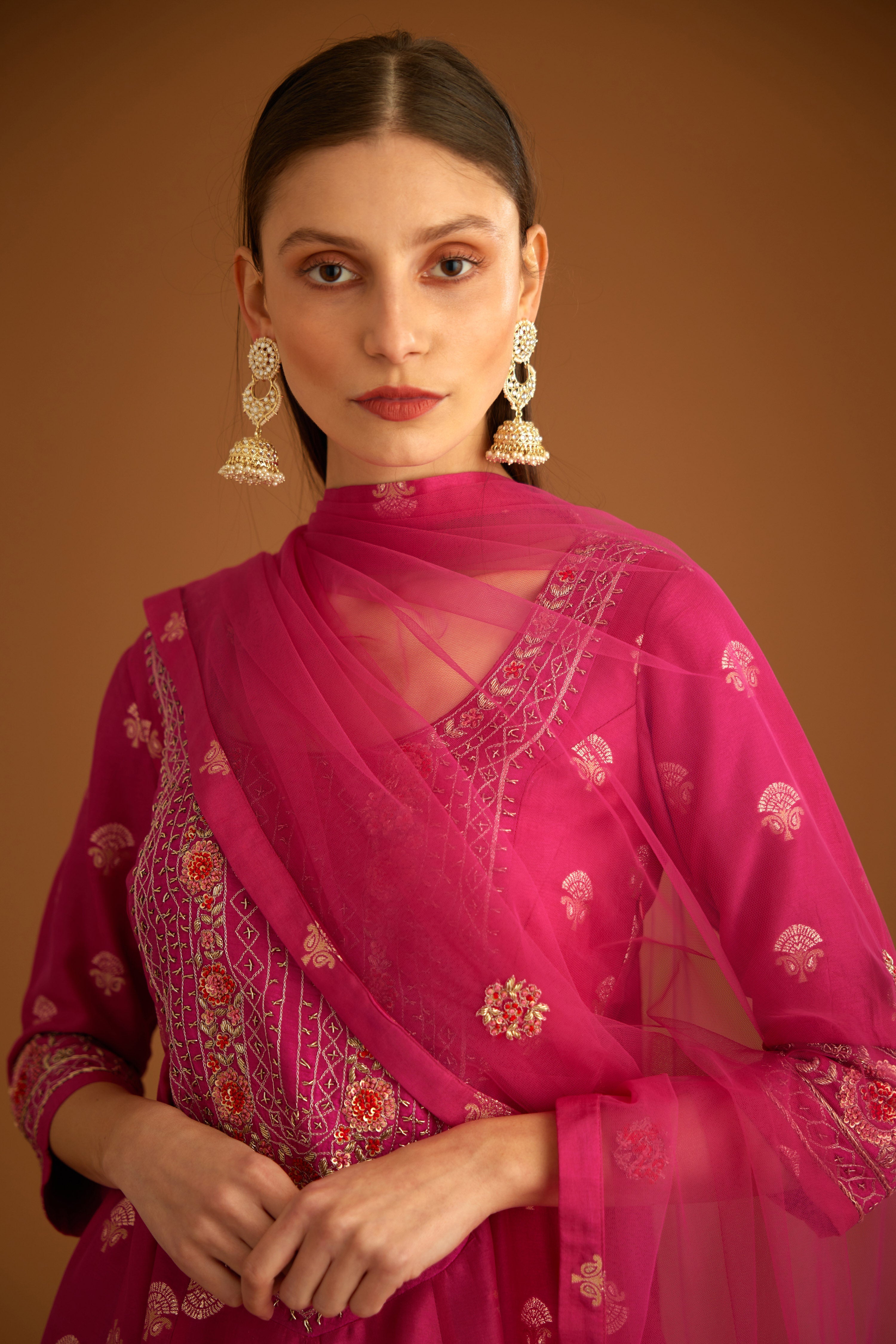 Fuchsia Pink Sharara Set