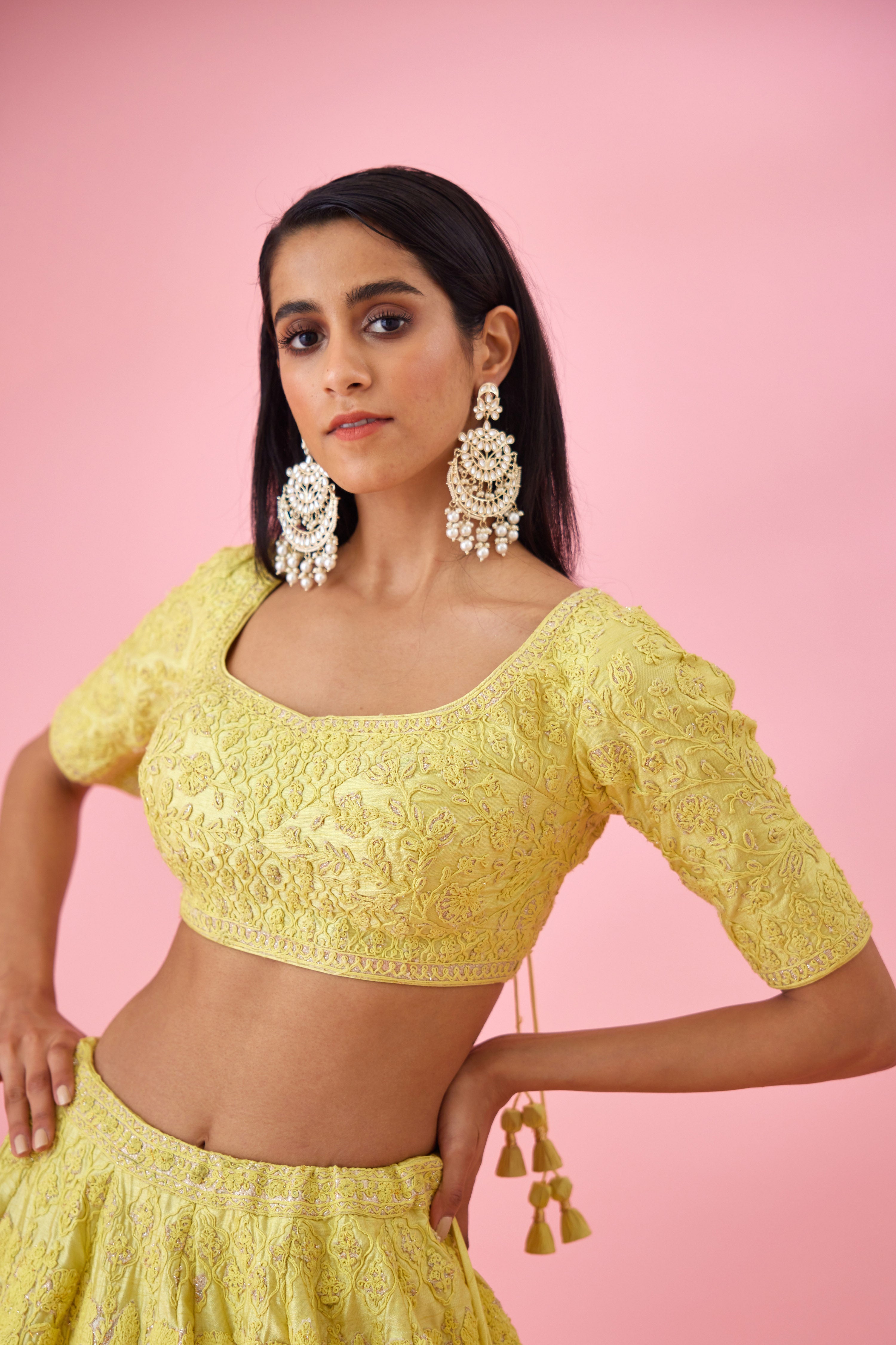 Lime Yellow Lehenga Set