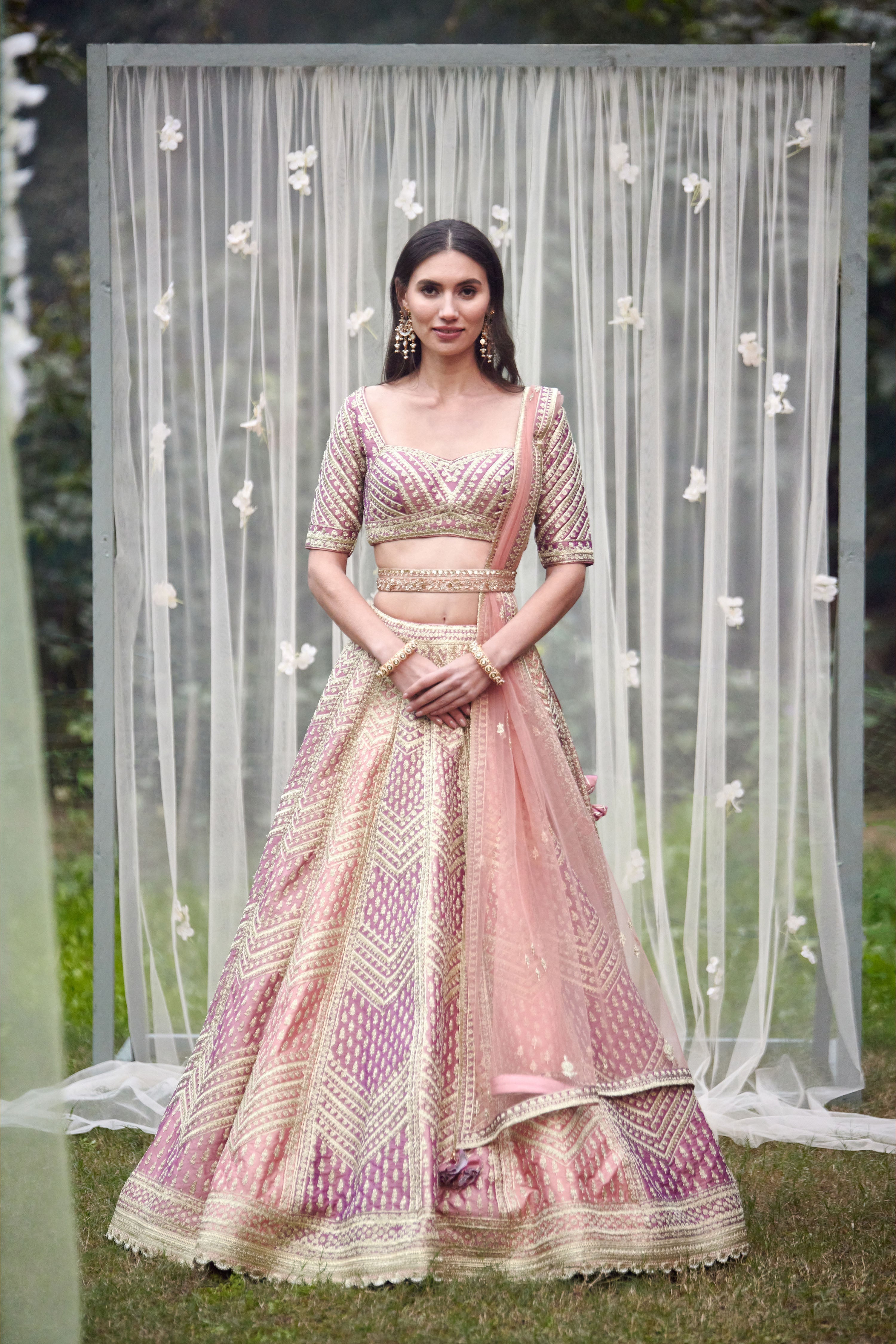 Neutral Pink Lehenga Set