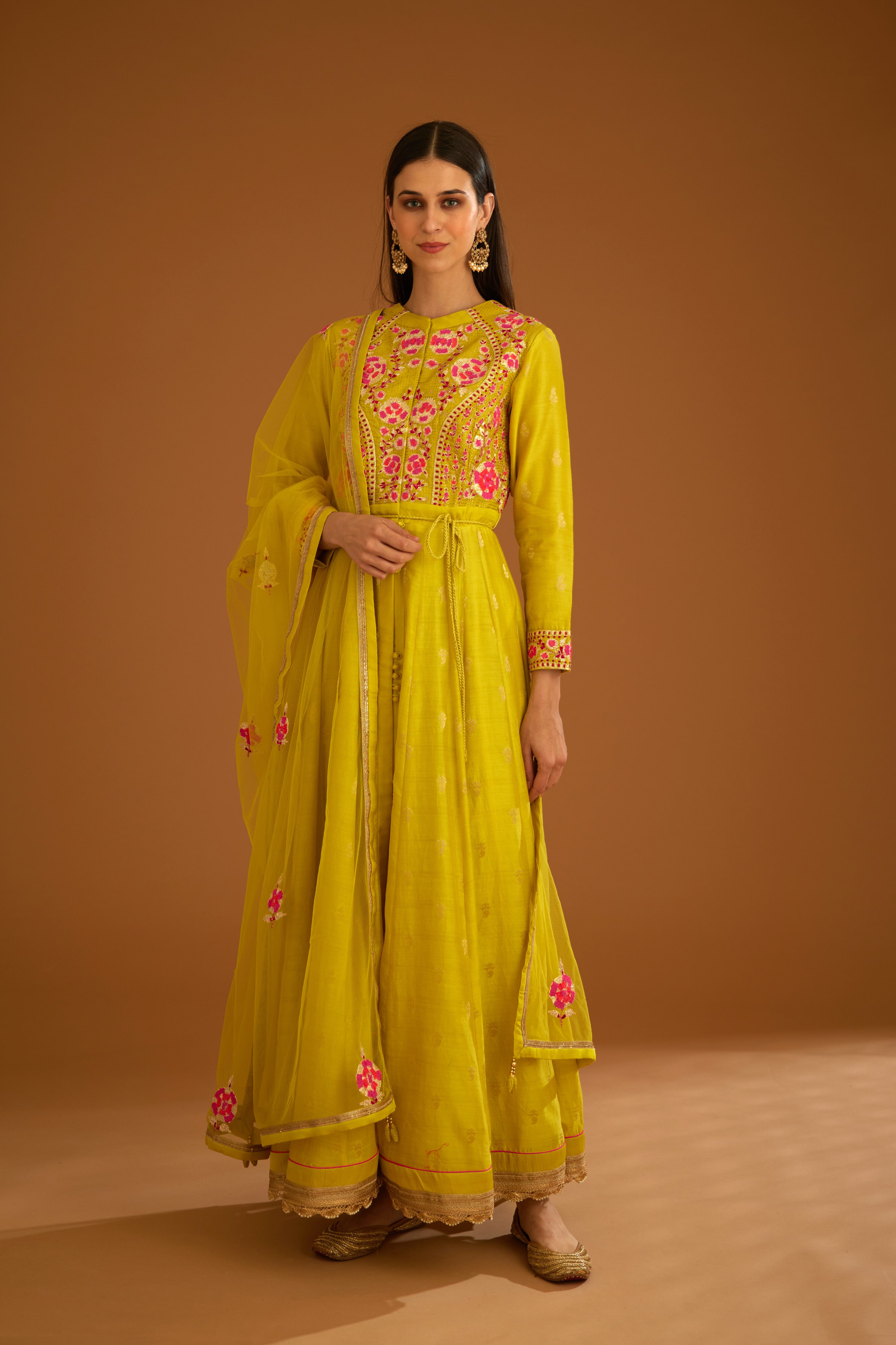 Lime Green Anarkali Set