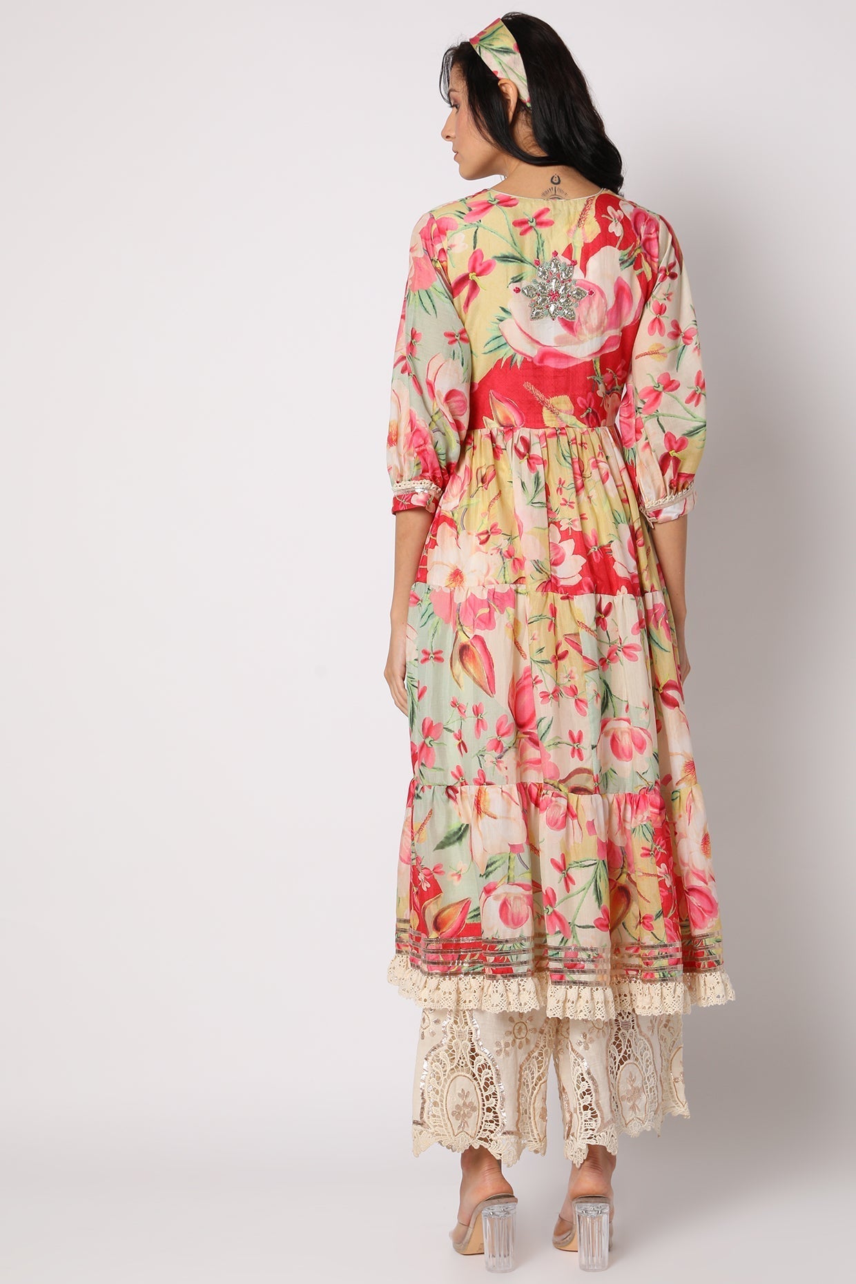 Swati Vatsa in Khushi Tiered Jacket Style Tunic Set