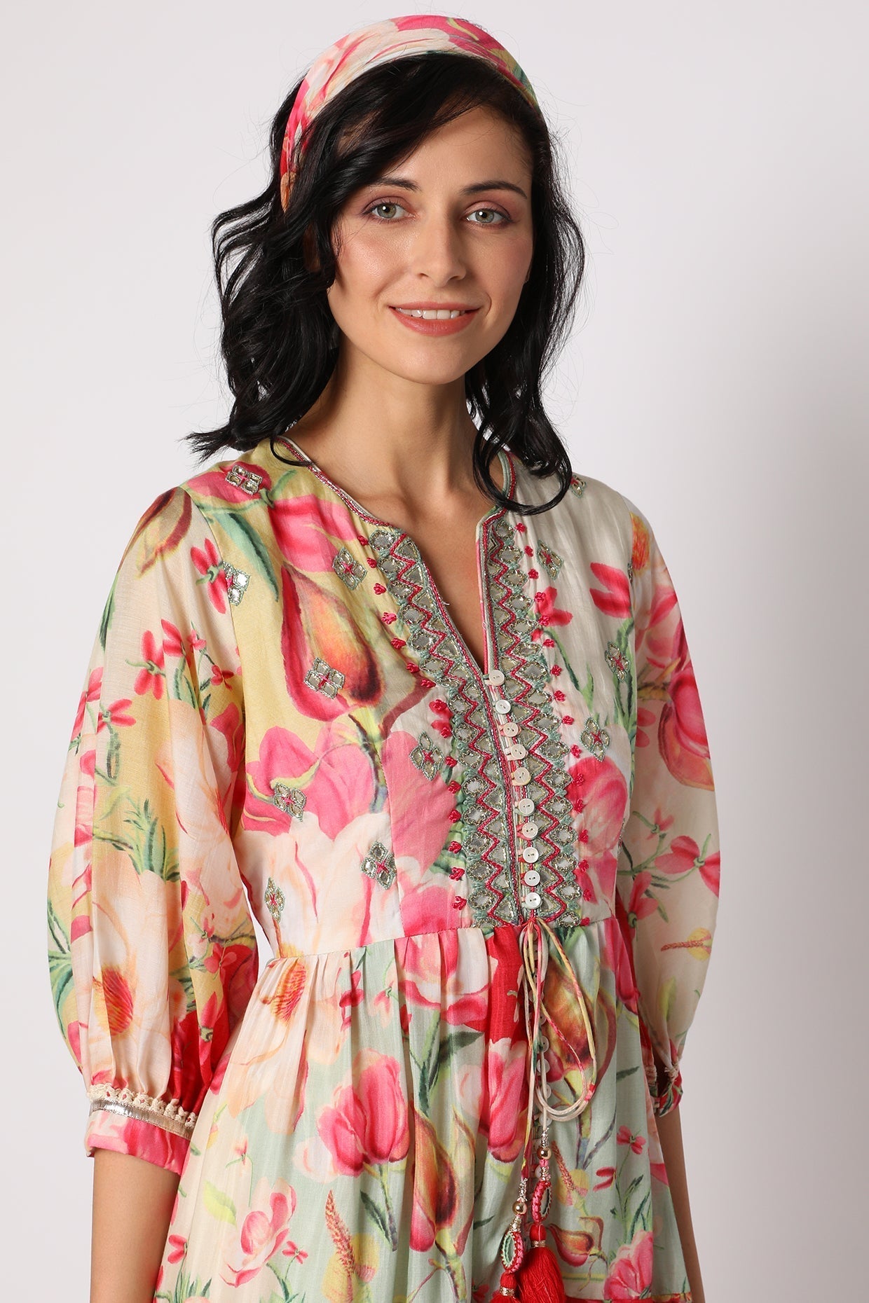 Swati Vatsa in Khushi Tiered Jacket Style Tunic Set