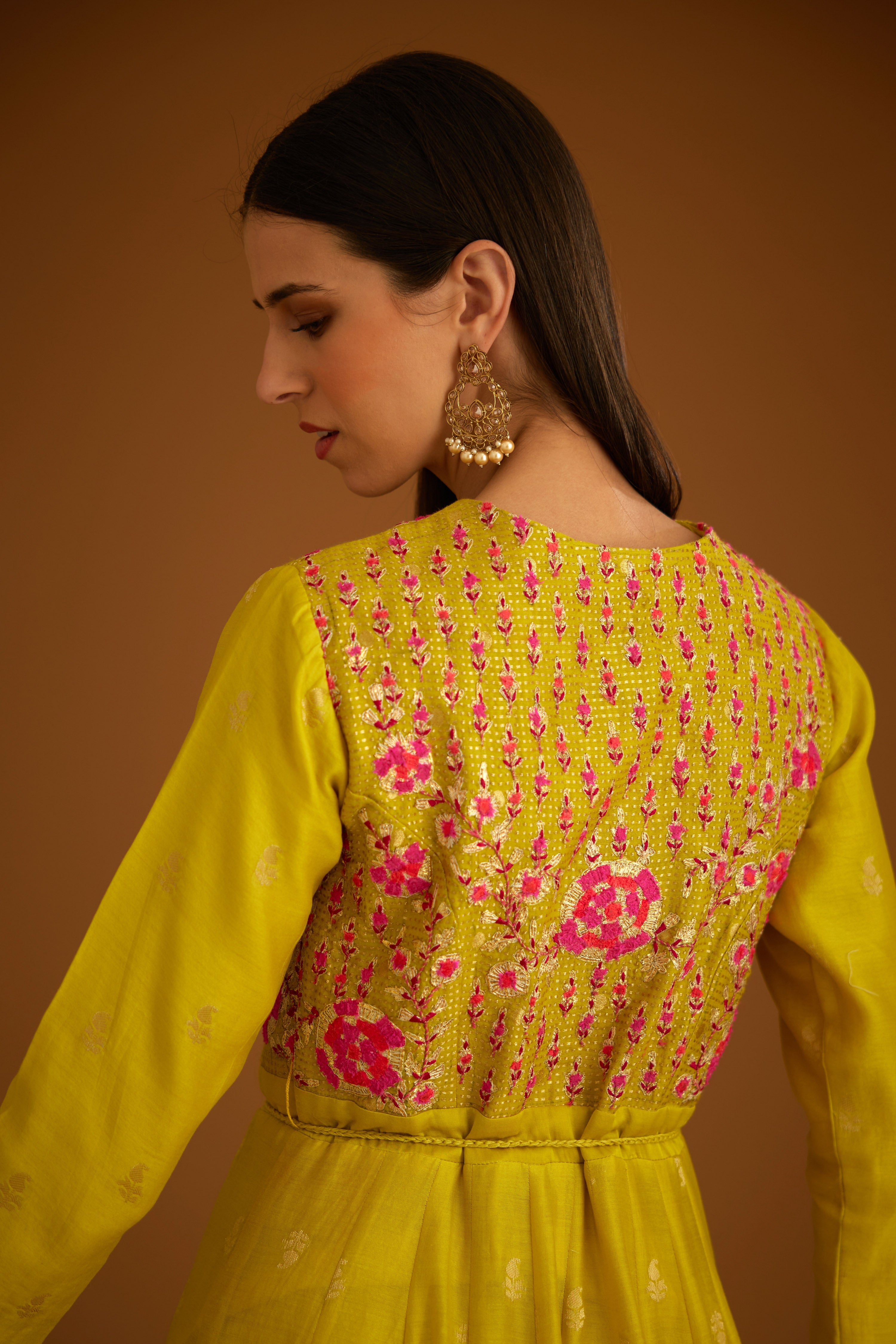 Lime Green Anarkali Set