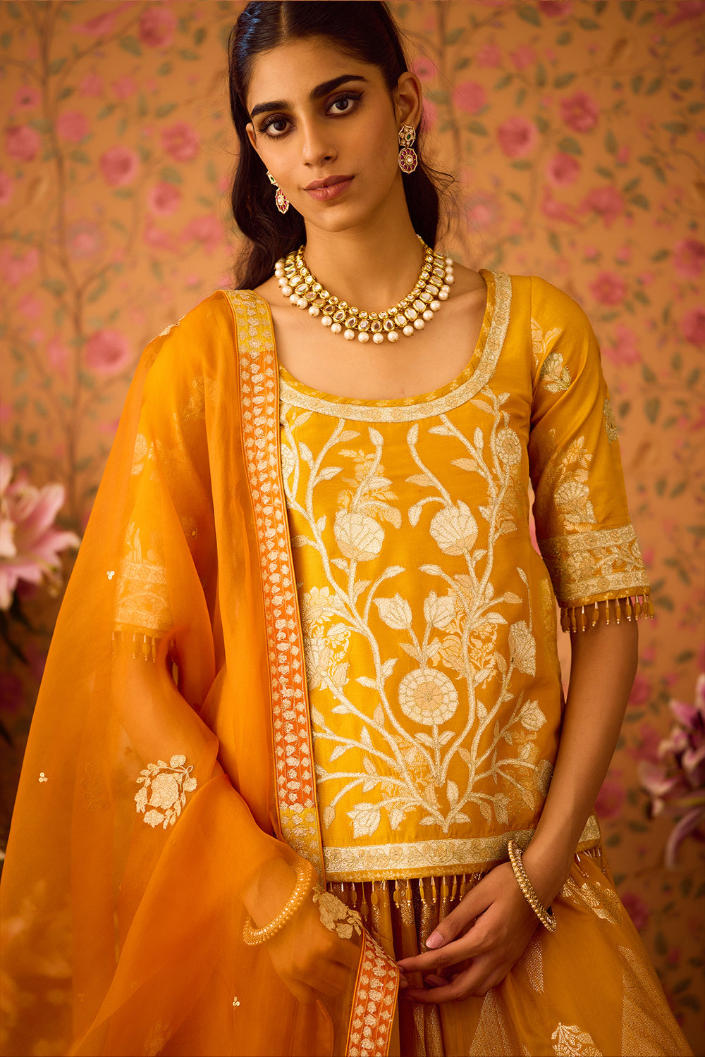 Golden Yellow Choli Lehenga Set