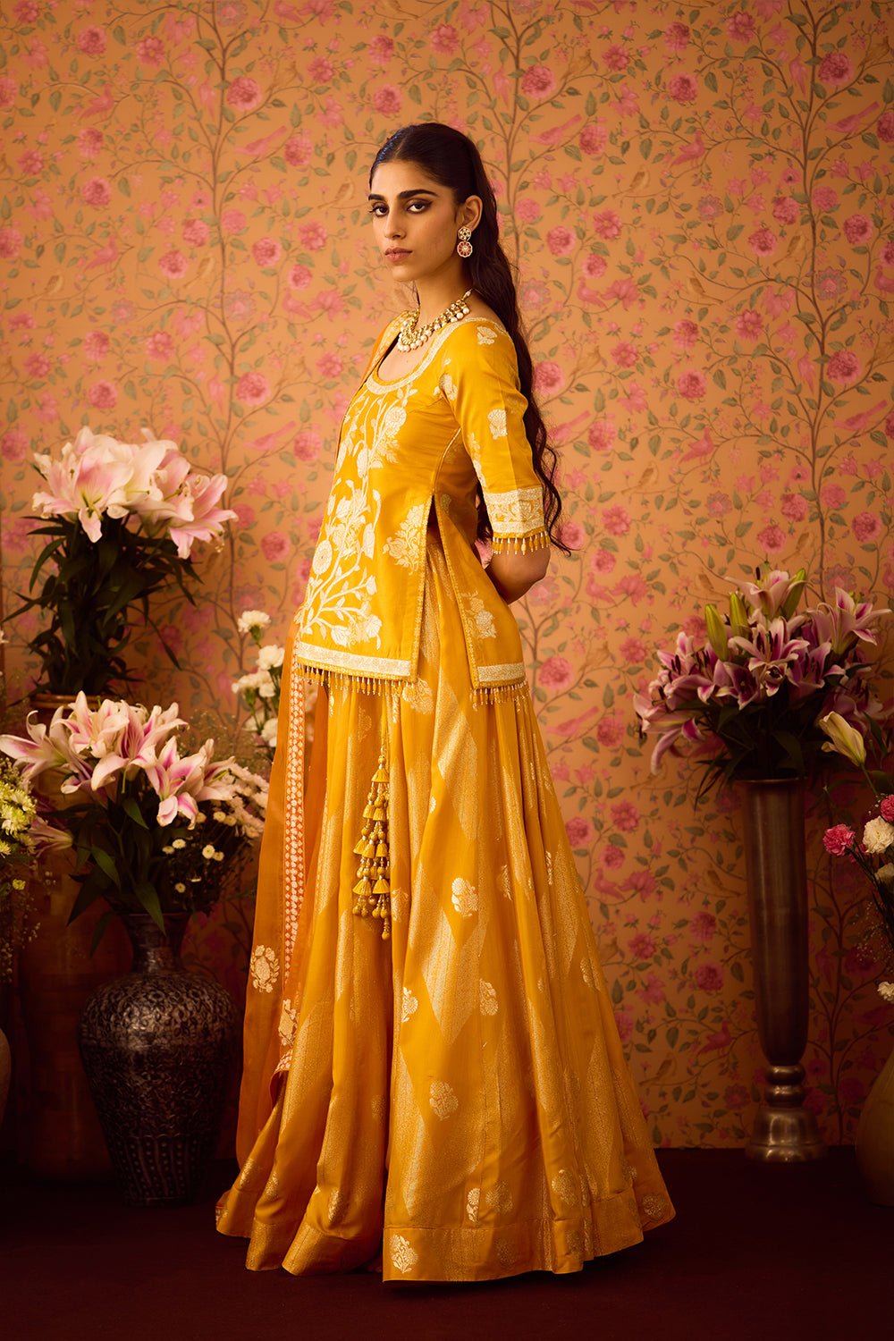 Golden Yellow Choli Lehenga Set