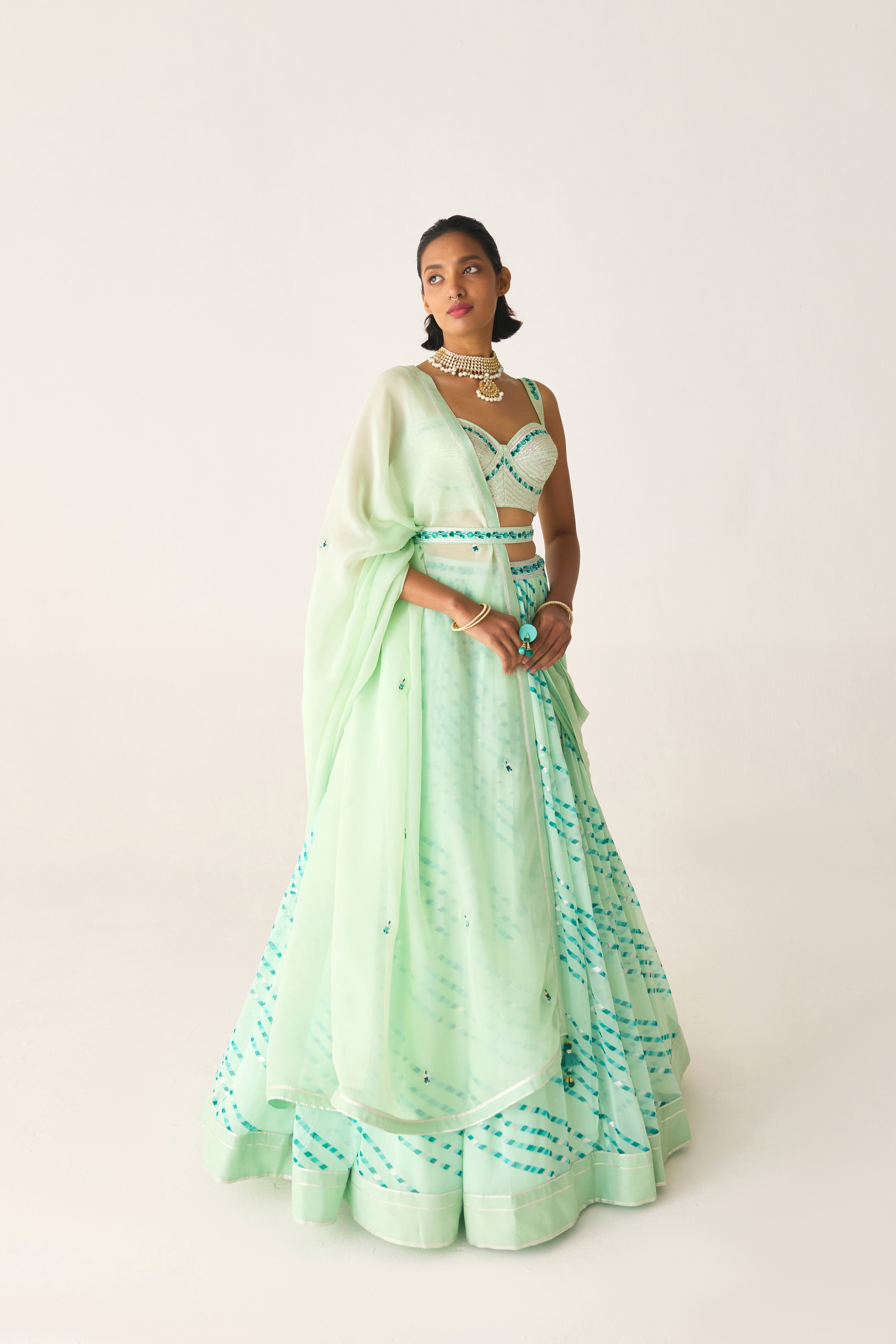 Bay Green Lehenga Set
