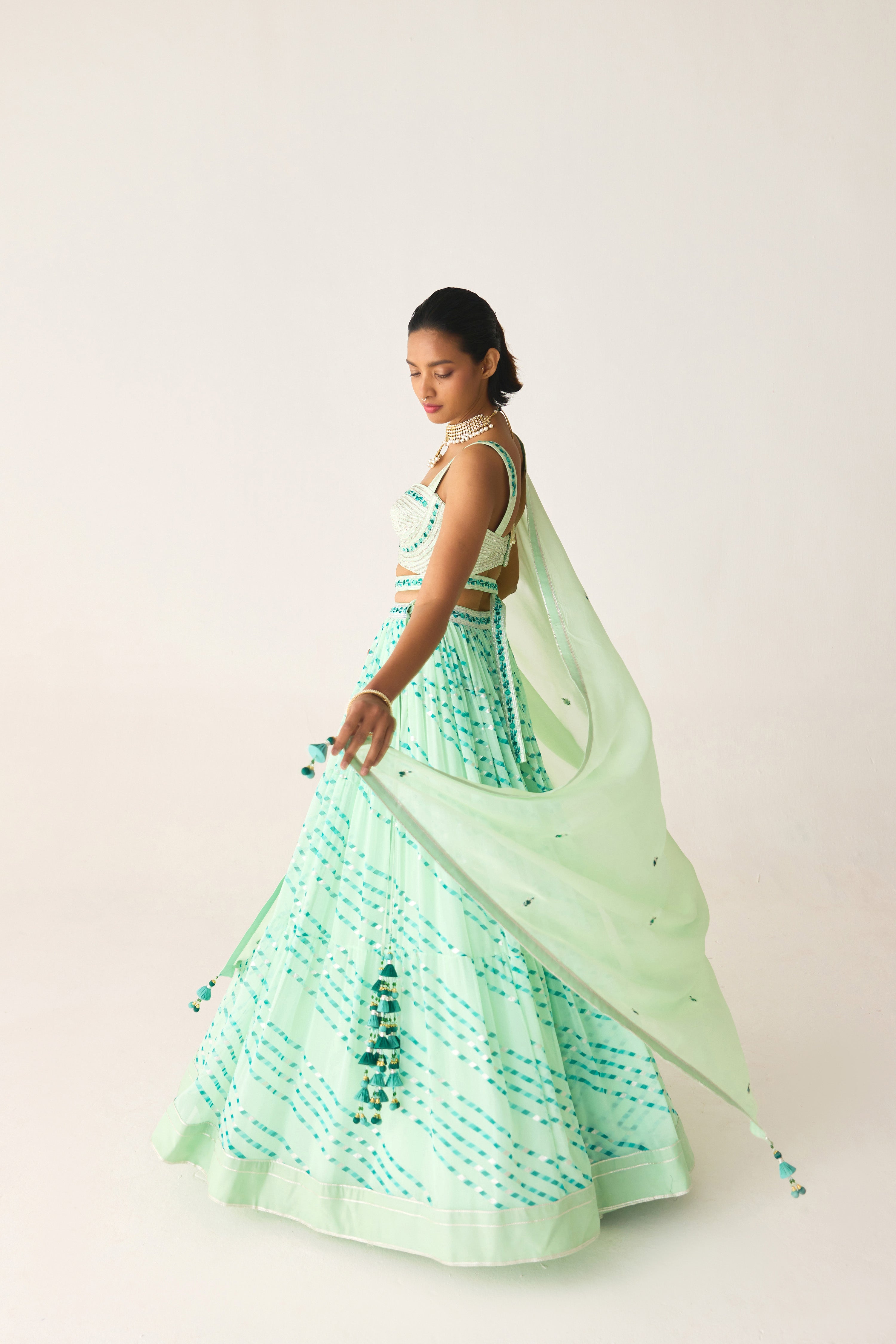 Bay Green Lehenga Set