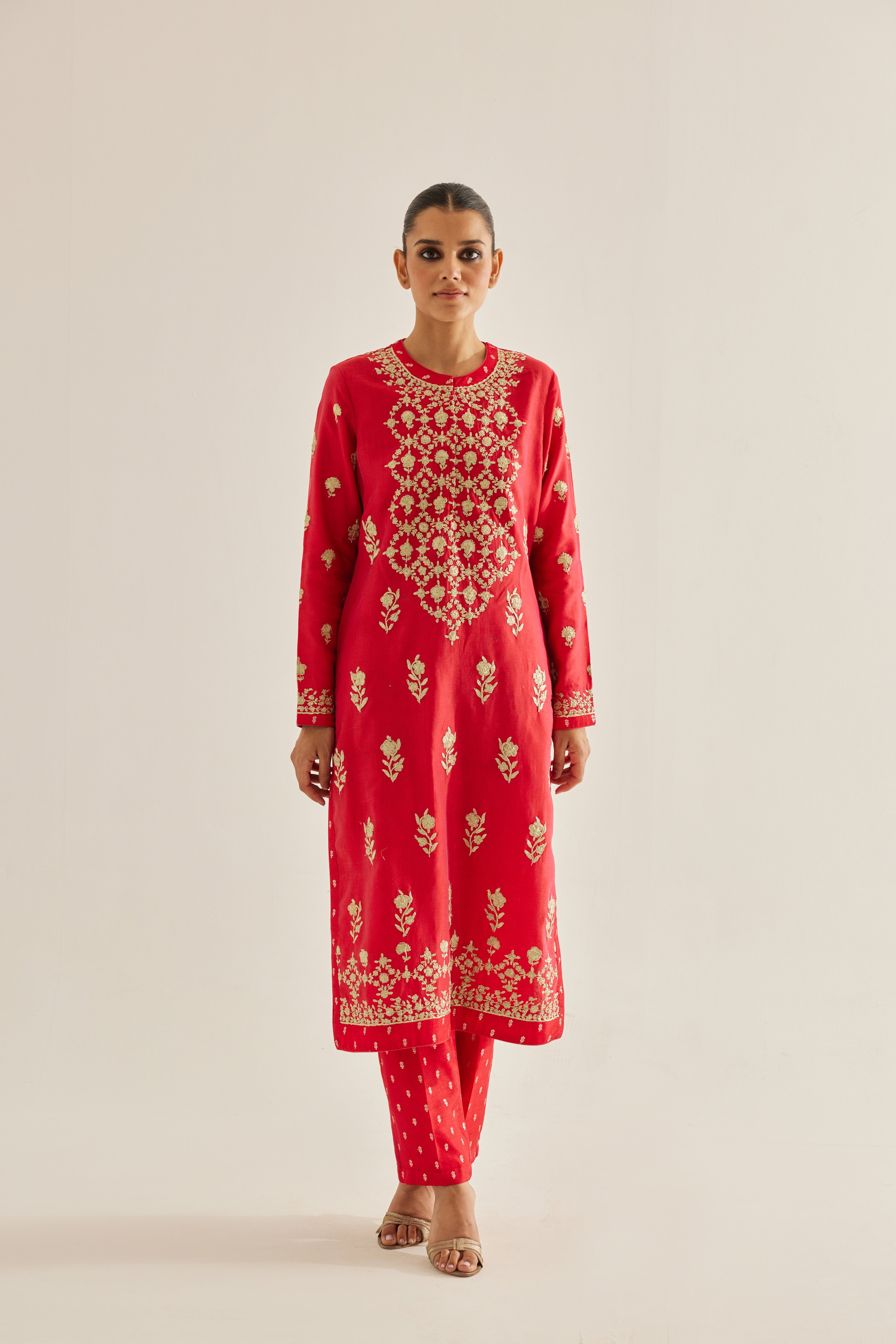 Red Kurta Set