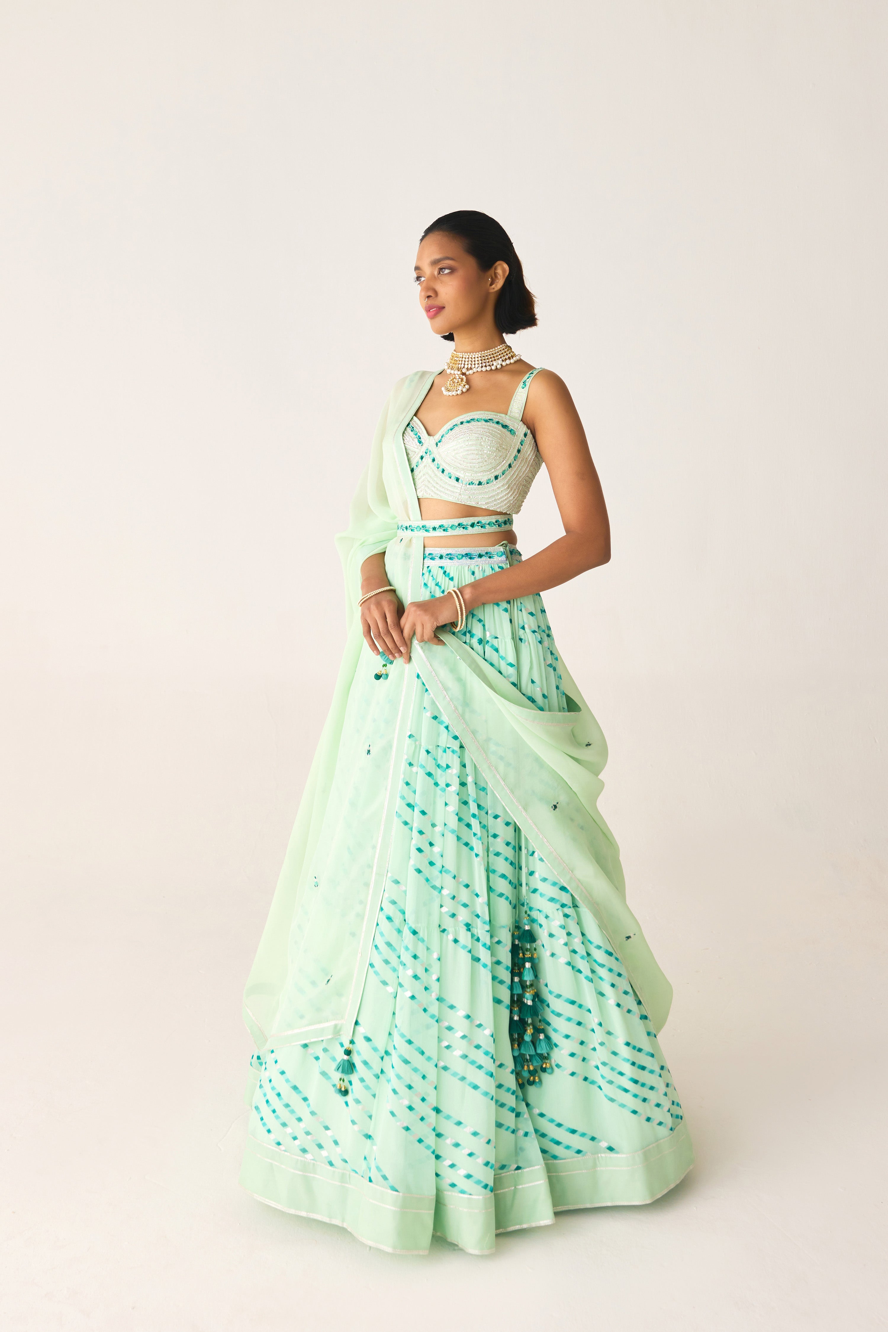 Bay Green Lehenga Set