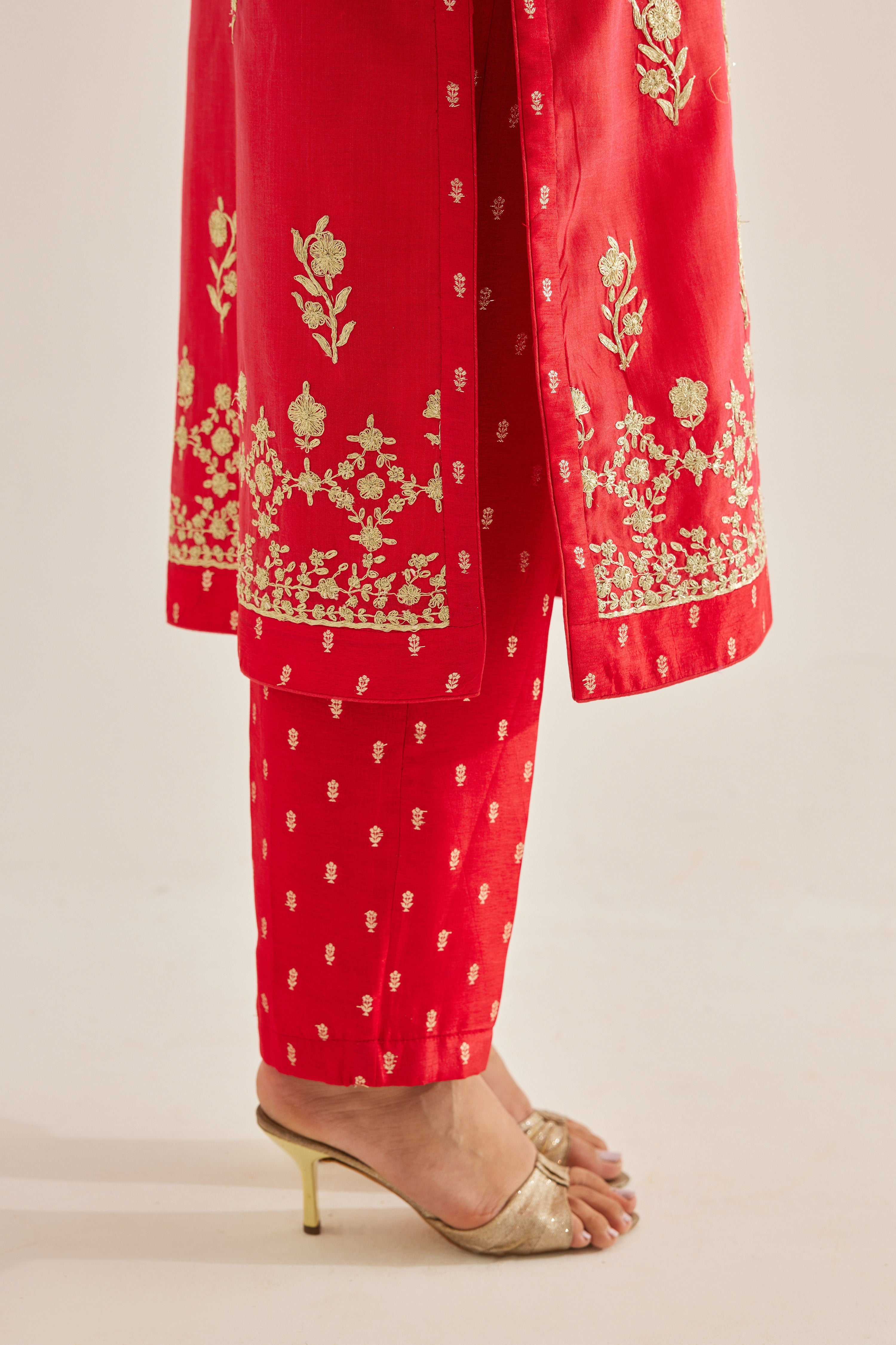 Red Kurta Set