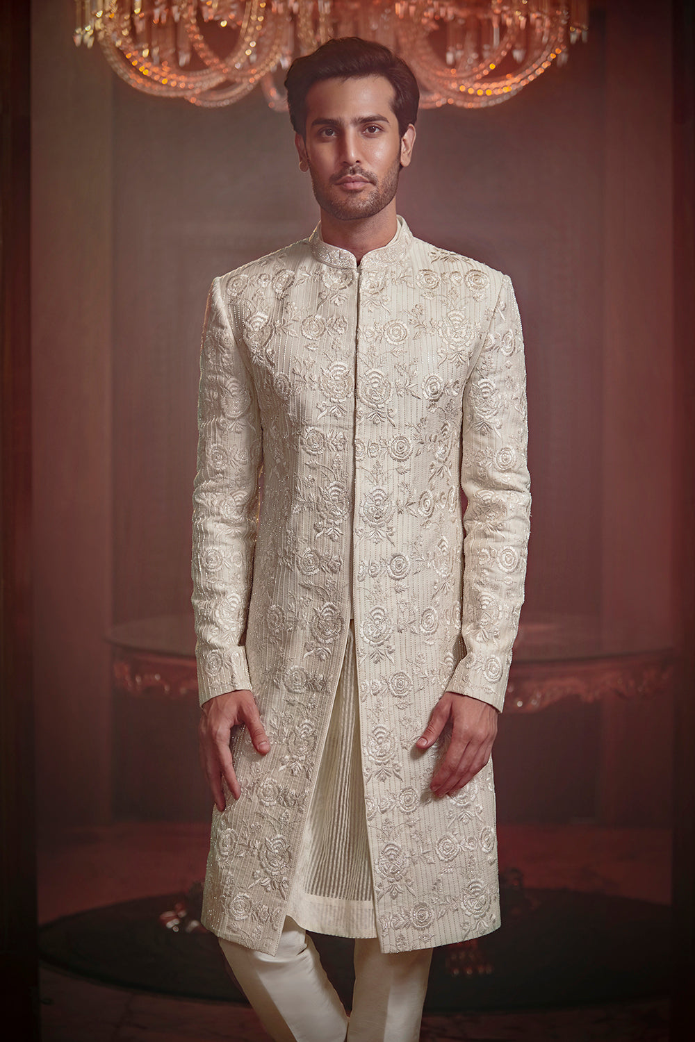 Parsi floral work sherwani