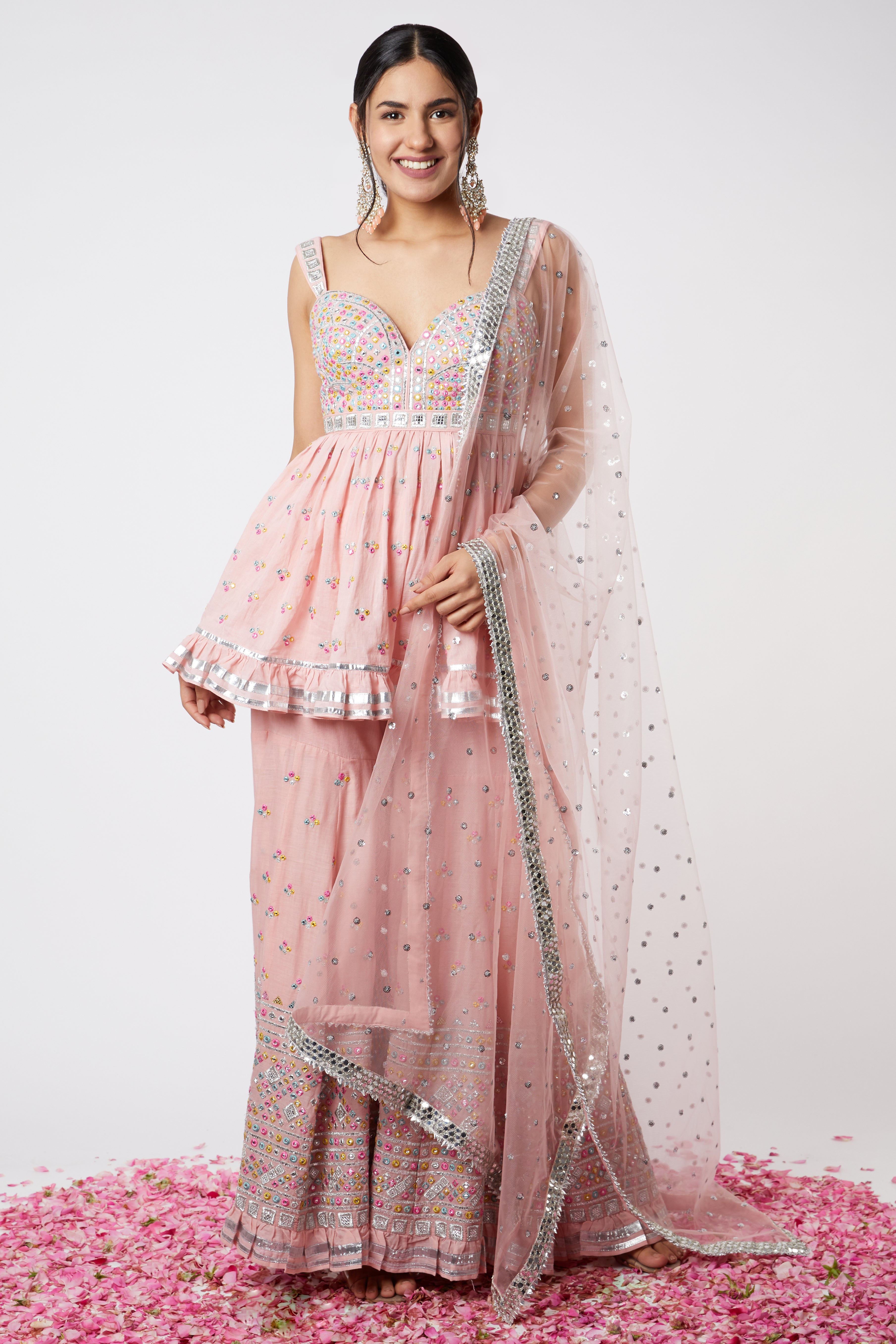 Shiny Doshi in Noor Sleveless Peplum Sharara Set