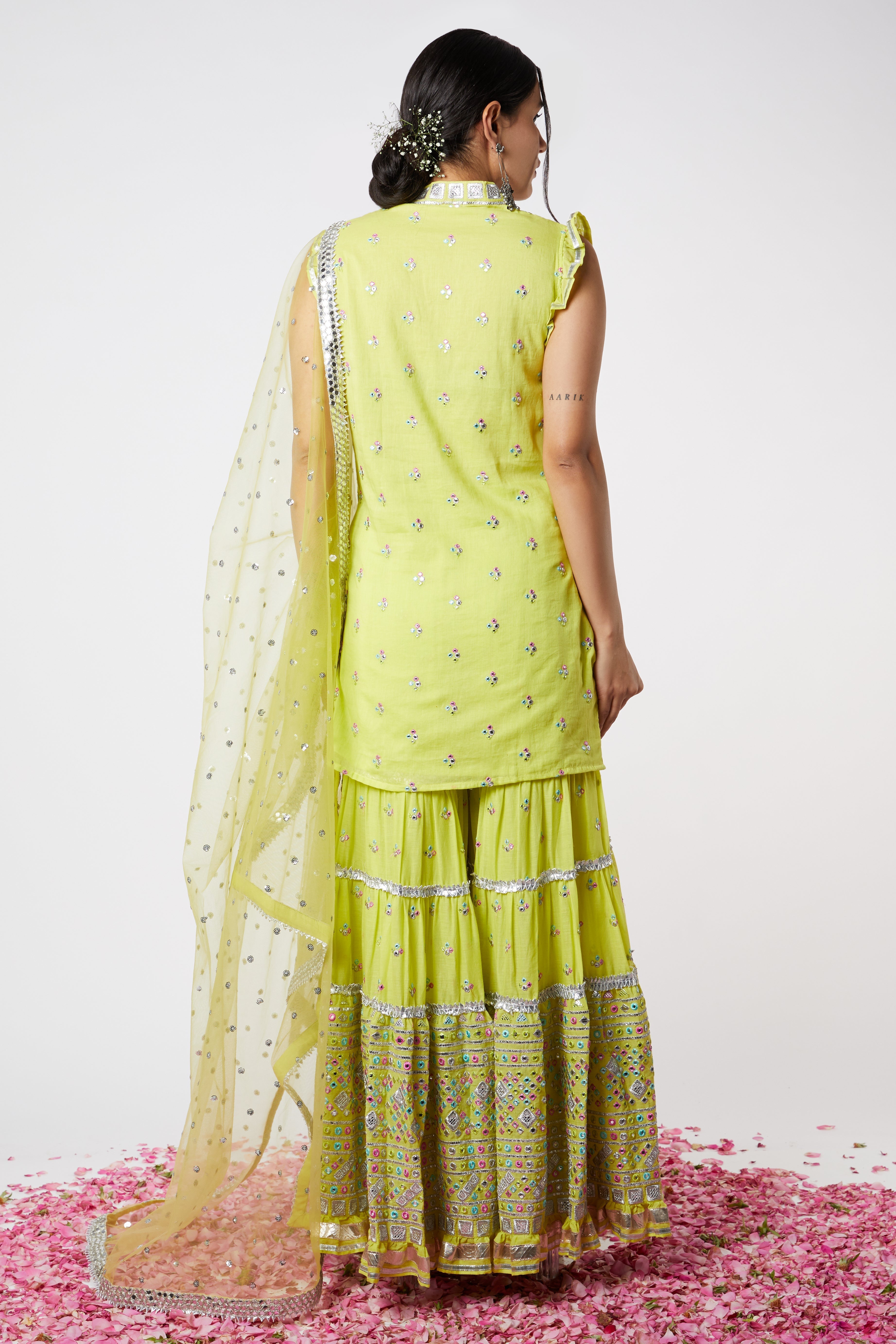 Noor Sleeveless Sharara Set