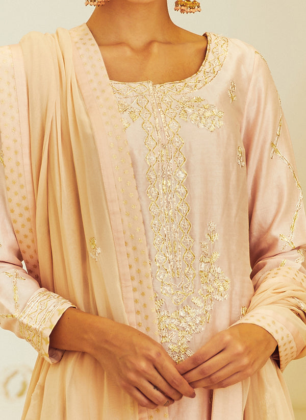 Light Pink Kurta & Skirt Set