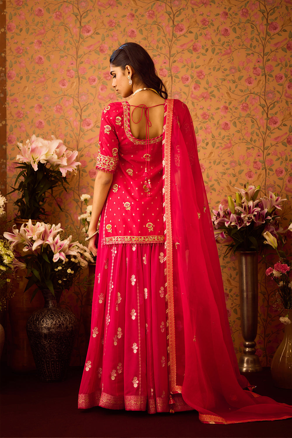 Scarlet Red Choli Lehenga Set