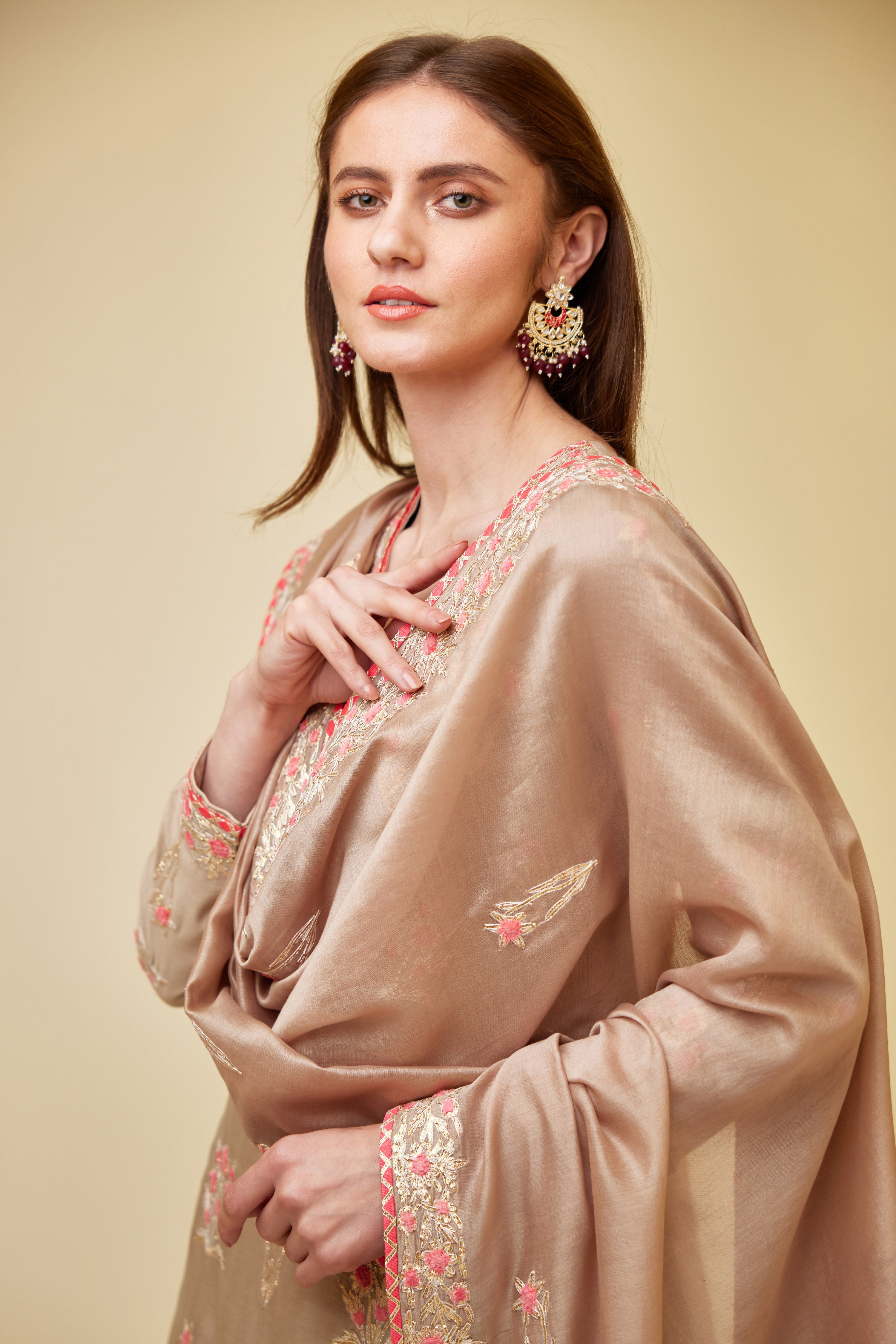 Pebble Neutral Sharara Set