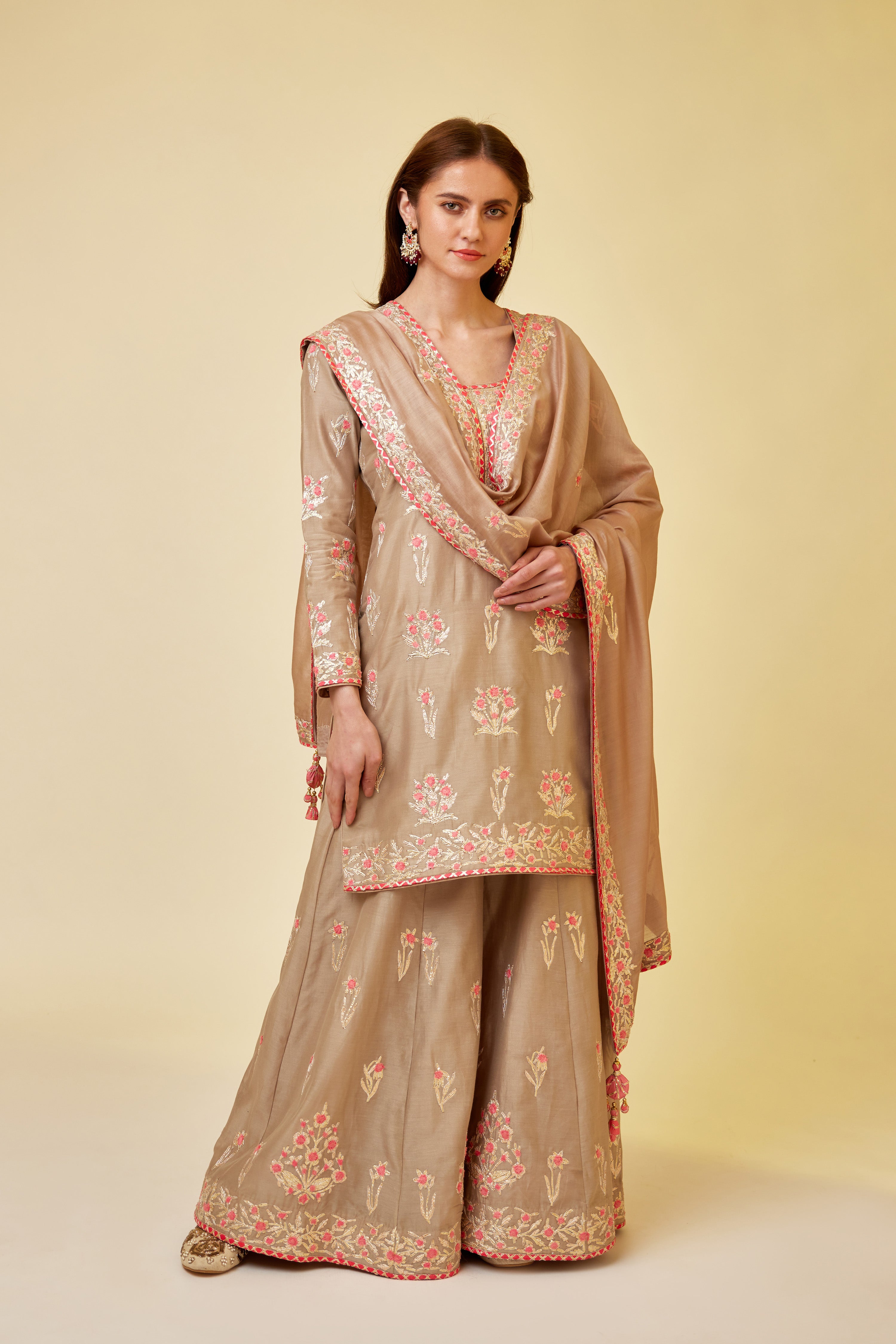 Pebble Neutral Sharara Set