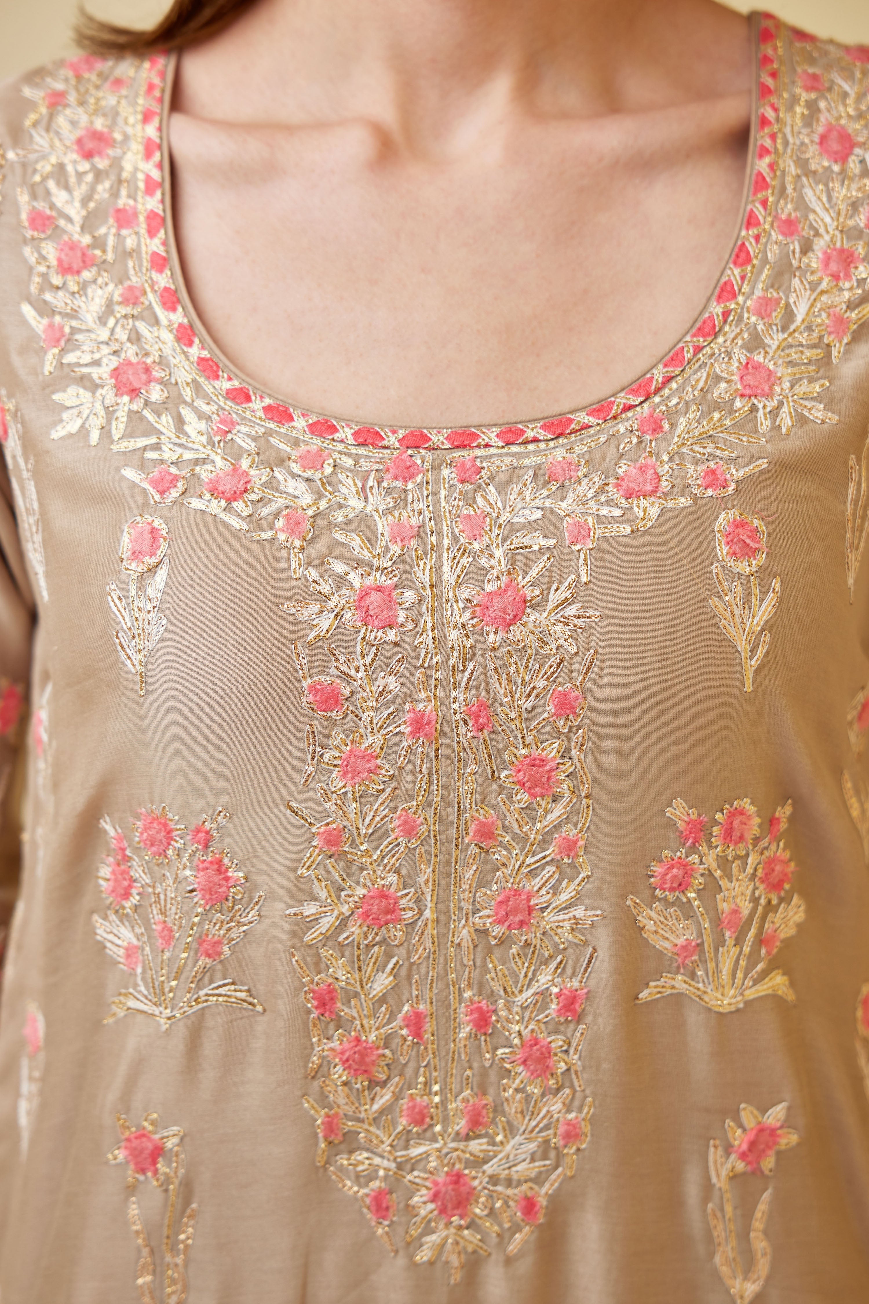 Pebble Neutral Sharara Set