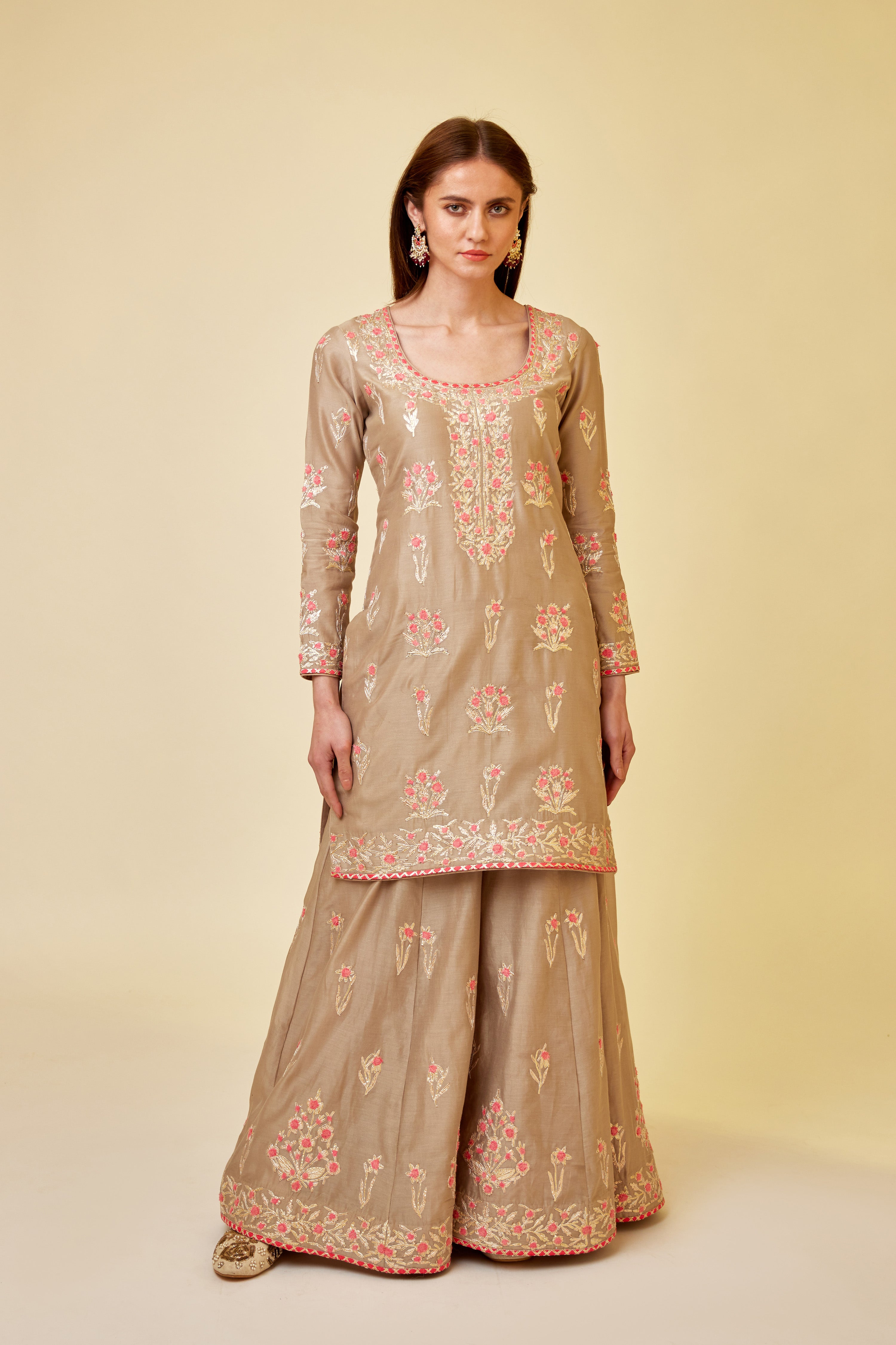 Pebble Neutral Sharara Set