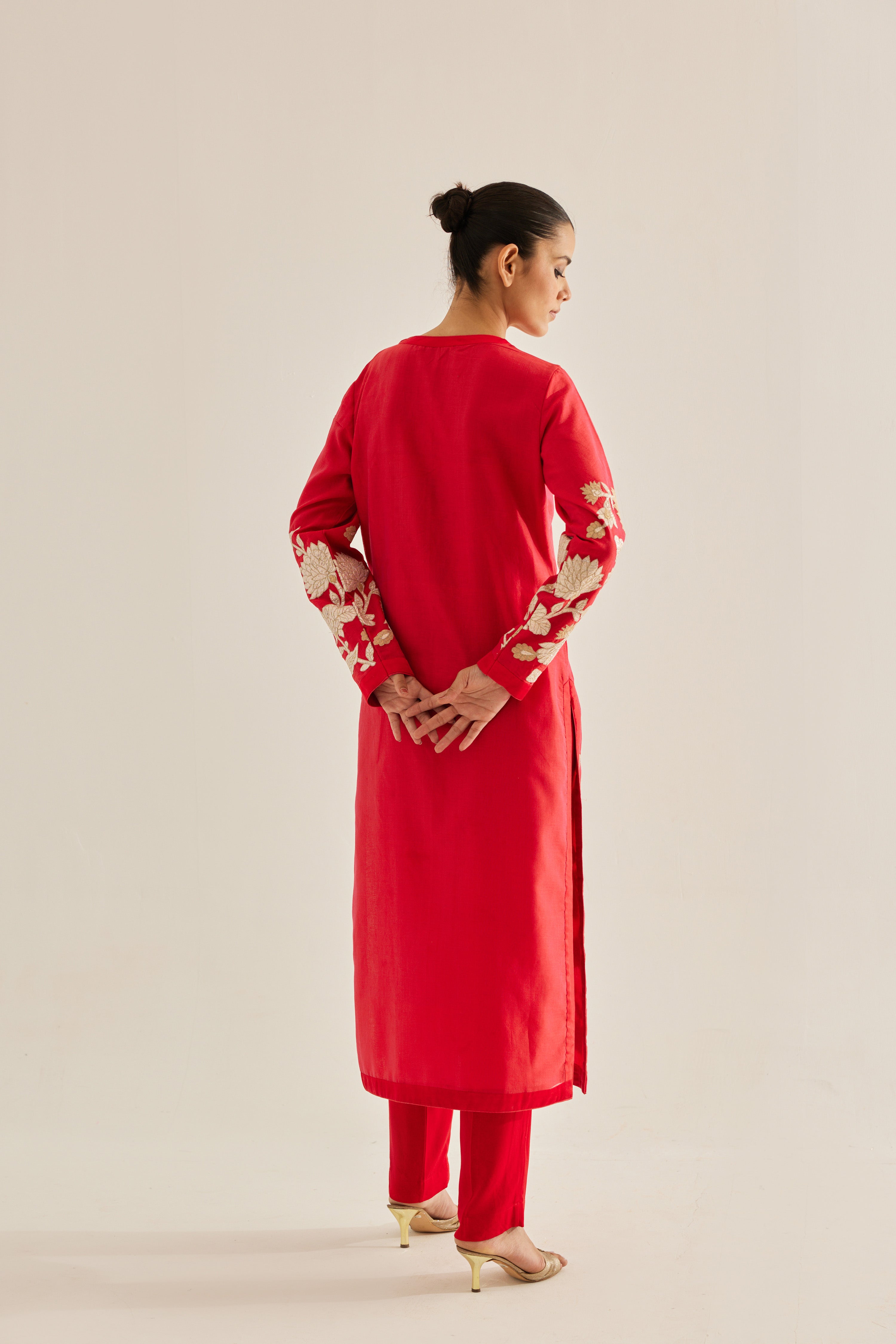 Red Maroon Kurta Set