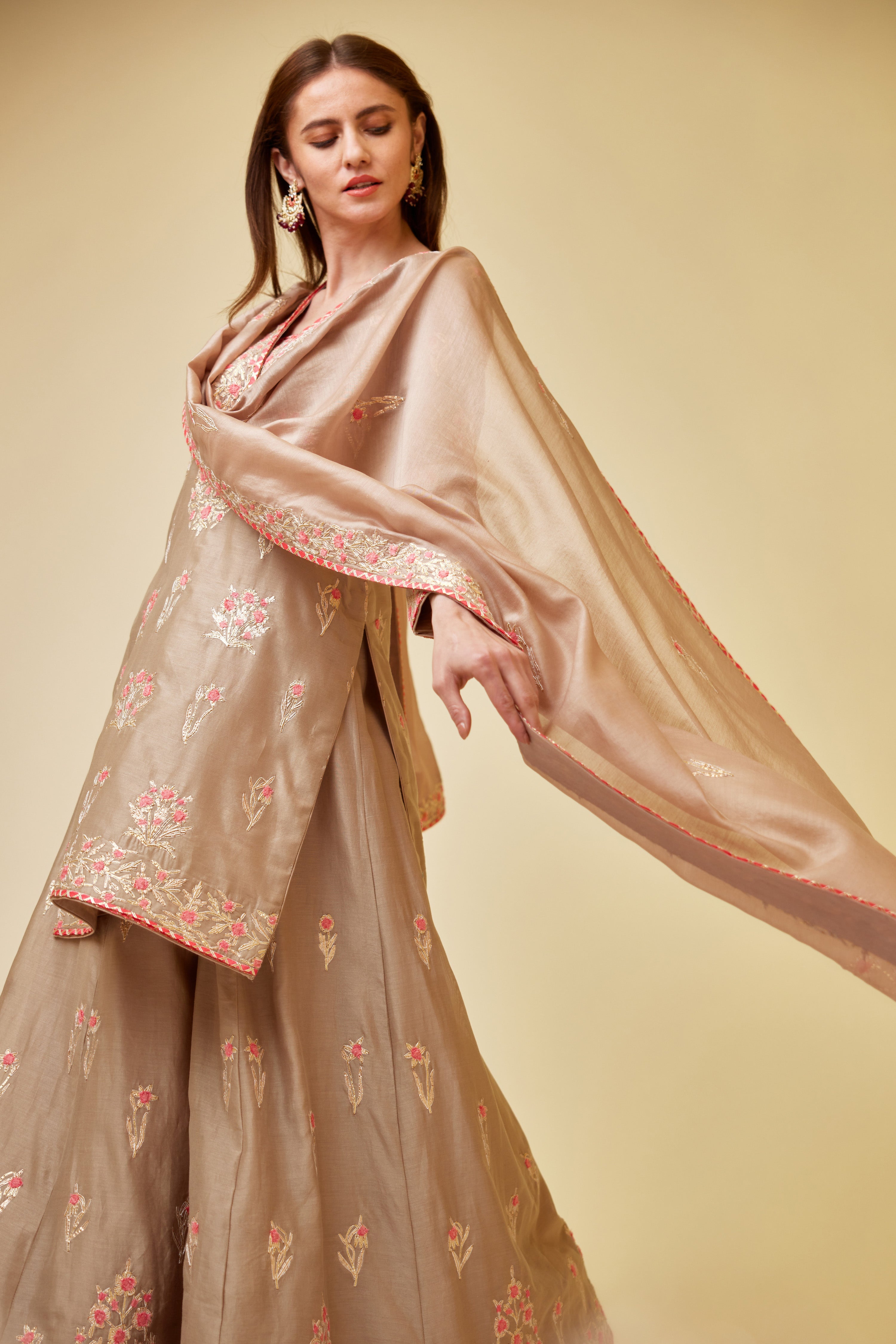 Pebble Neutral Sharara Set