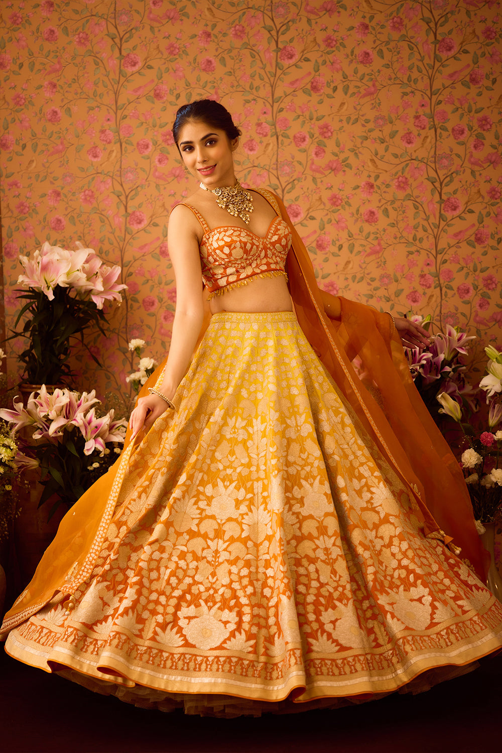 Spectra Yellow Lehenga Set