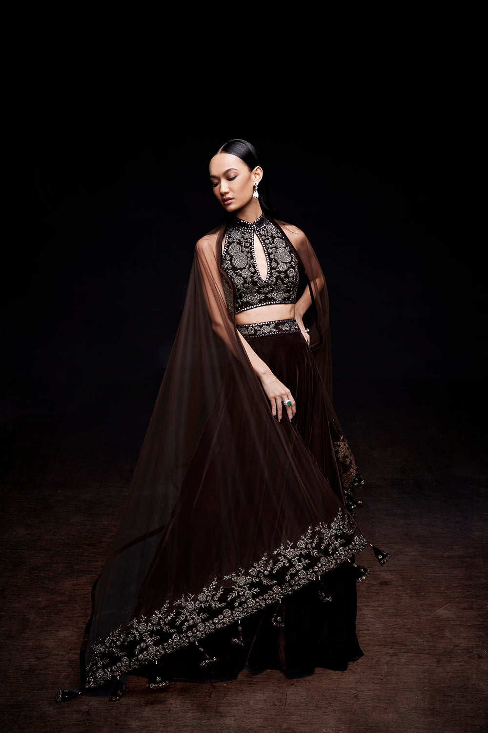 Brown coffee lehenga