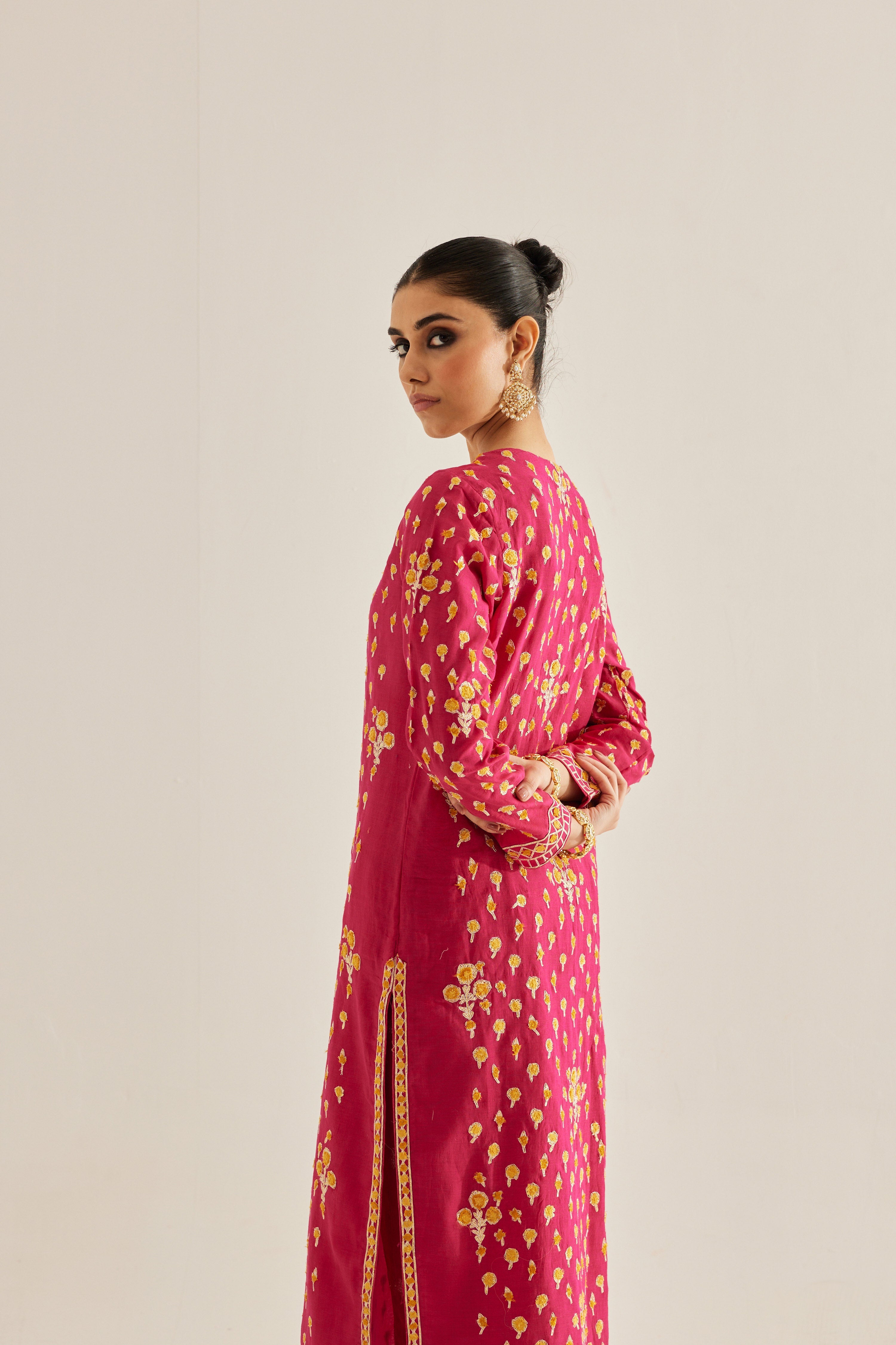 Red Pink Kurta Set