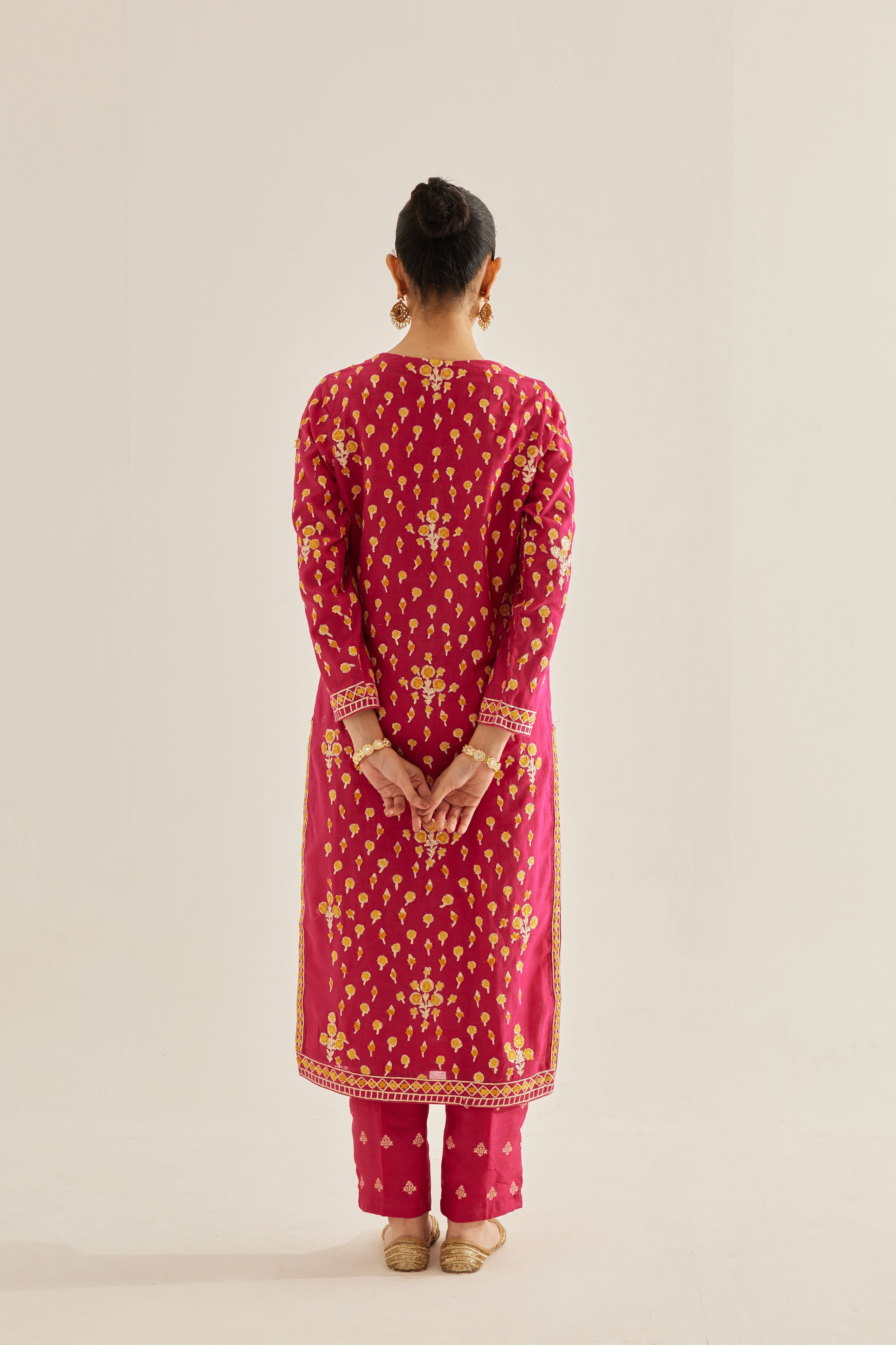 Red Pink Kurta Set