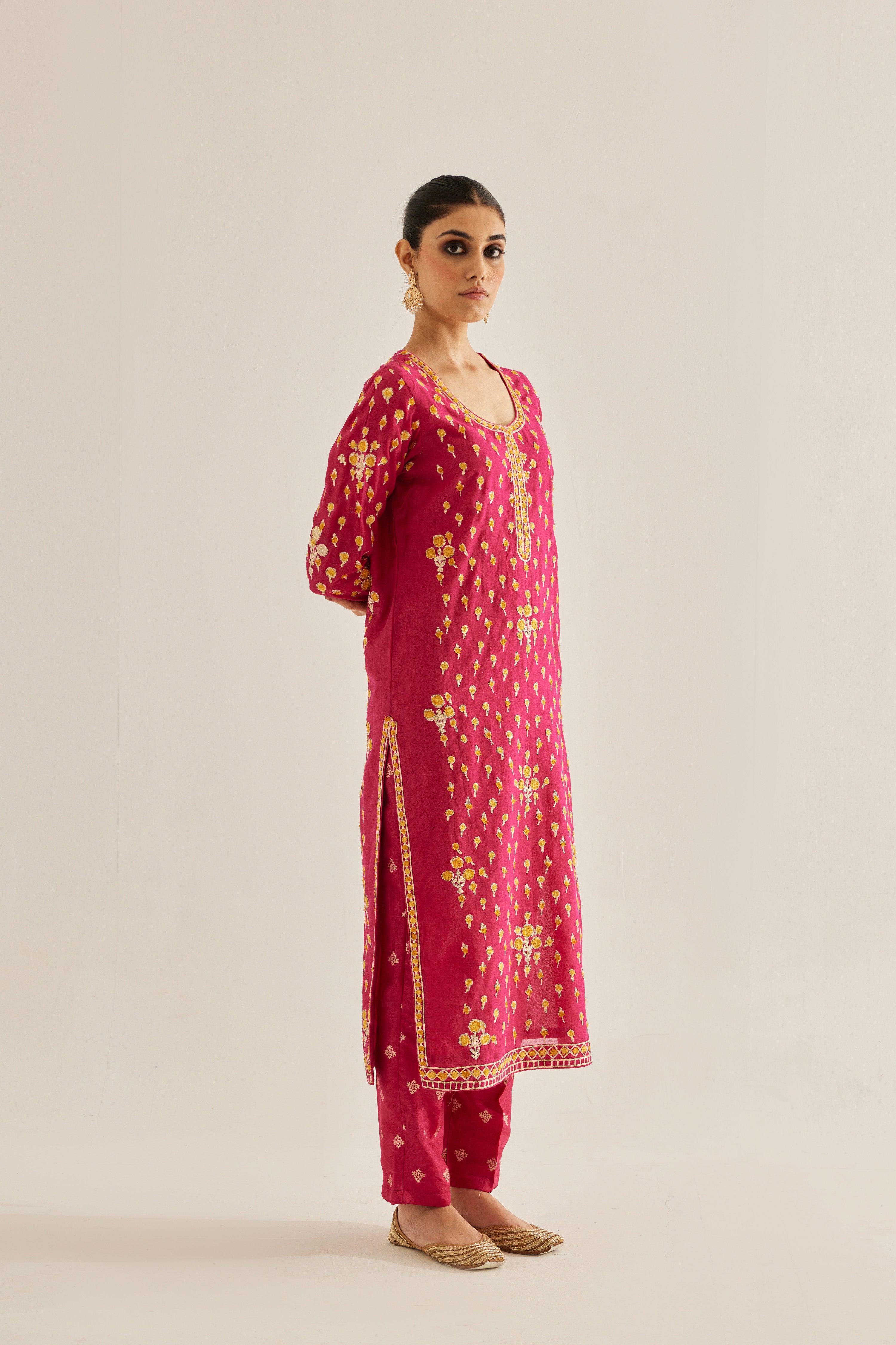 Red Pink Kurta Set