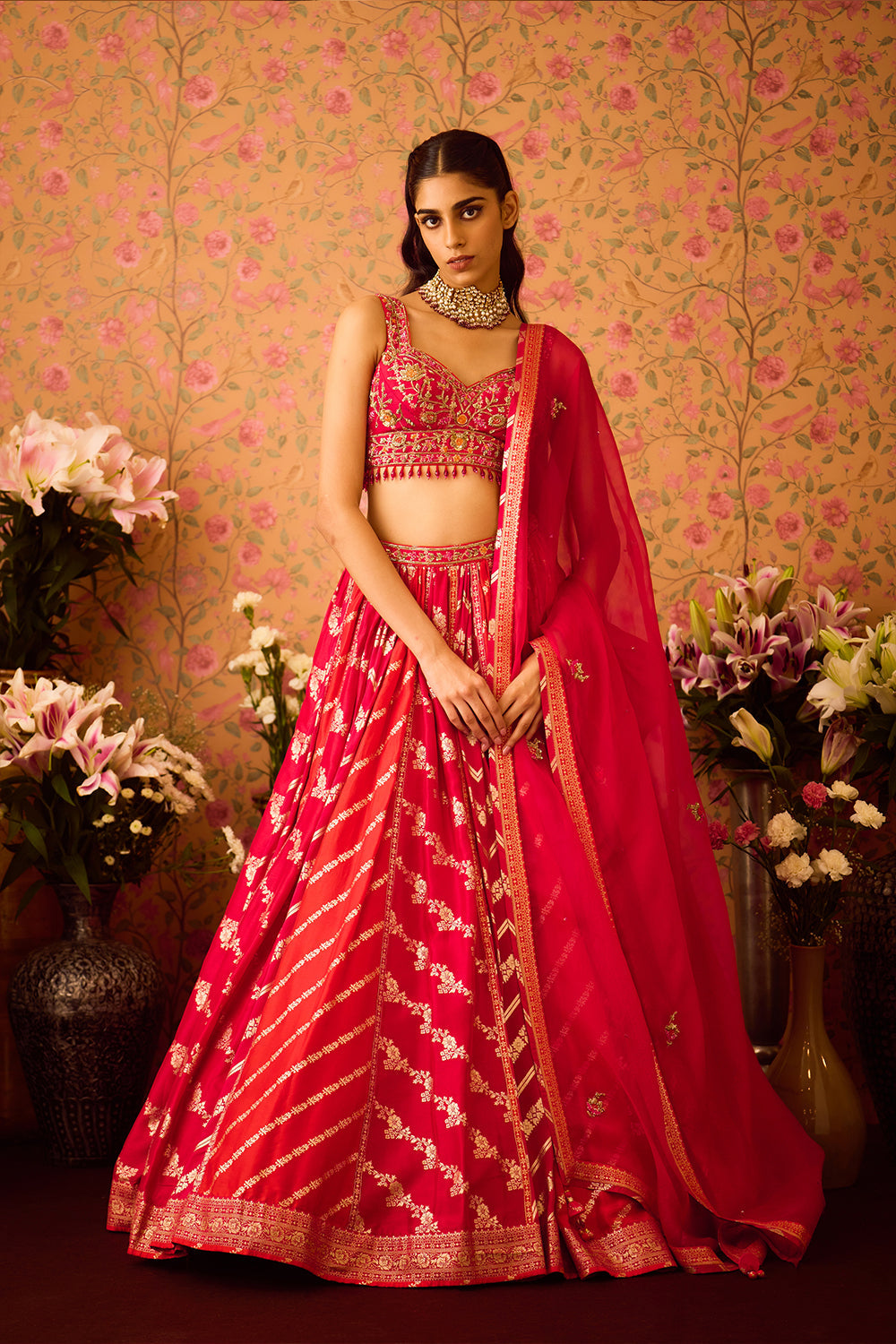 Scarlet Red Lehenga Set