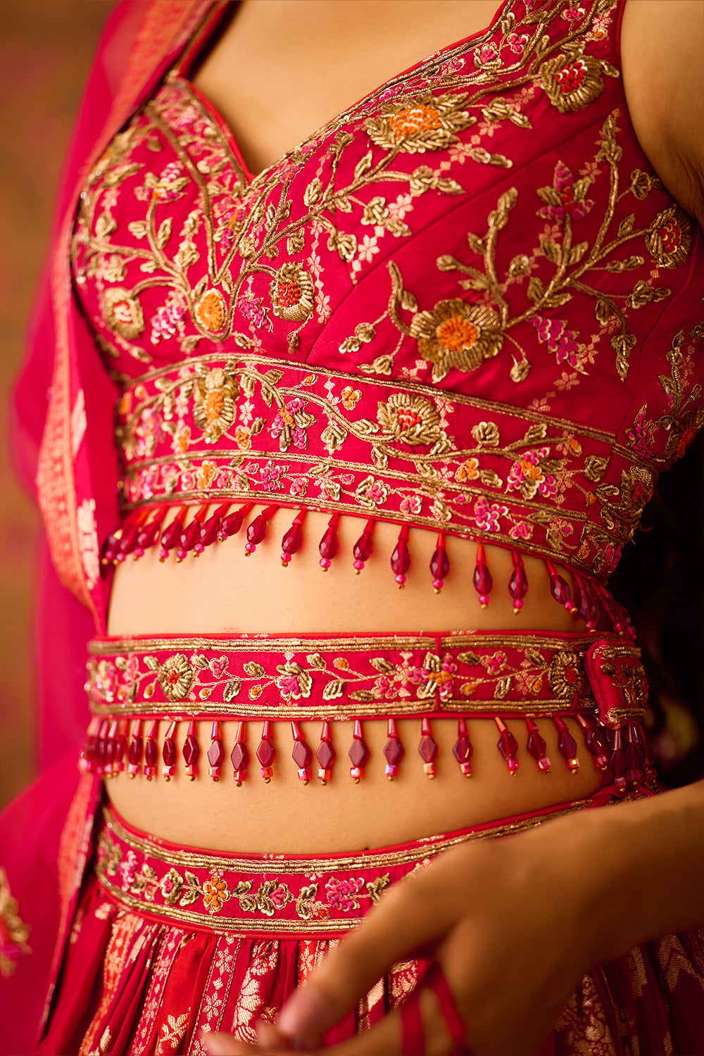 Scarlet Red Lehenga Set
