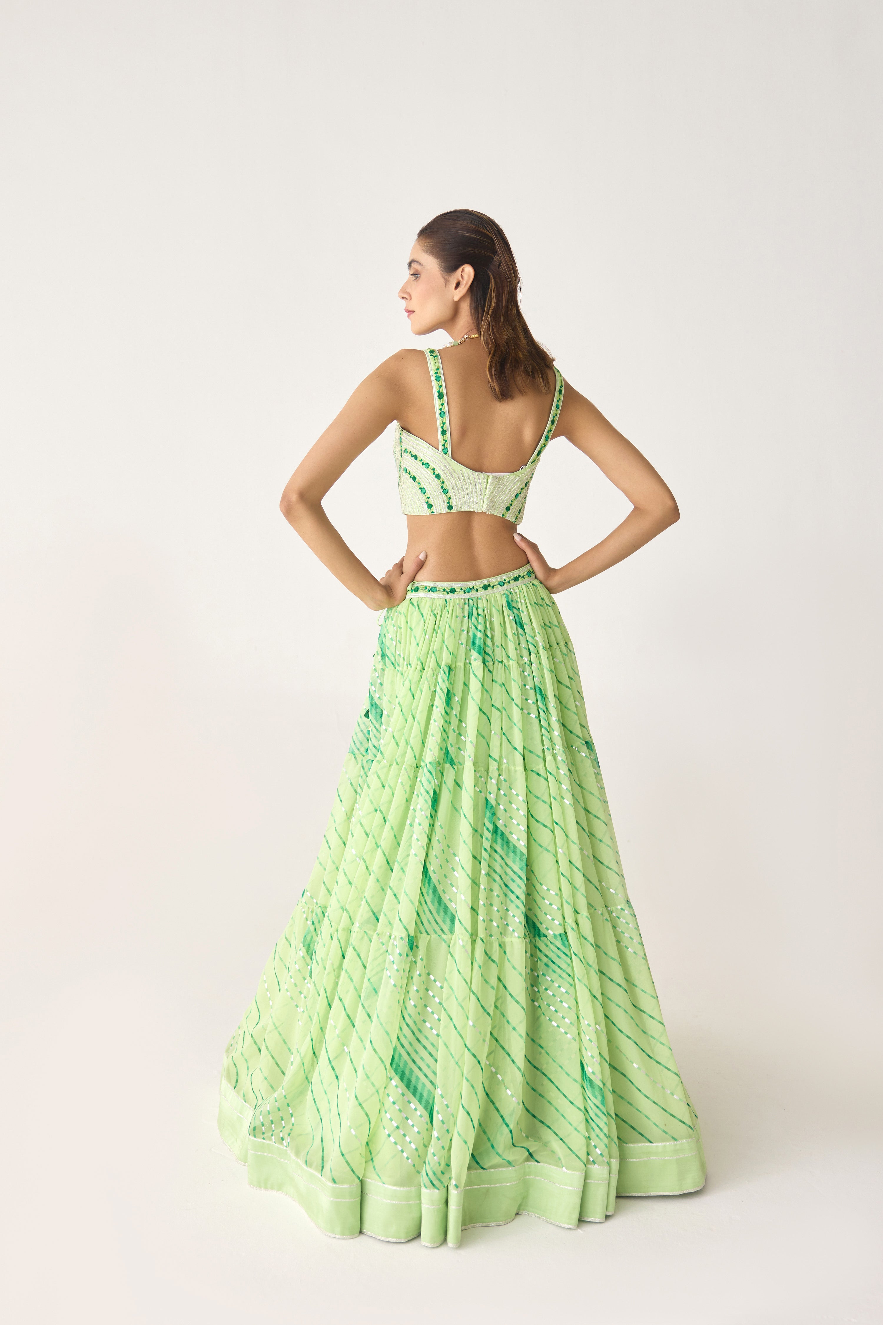 Butterfly Green Lehenga Set