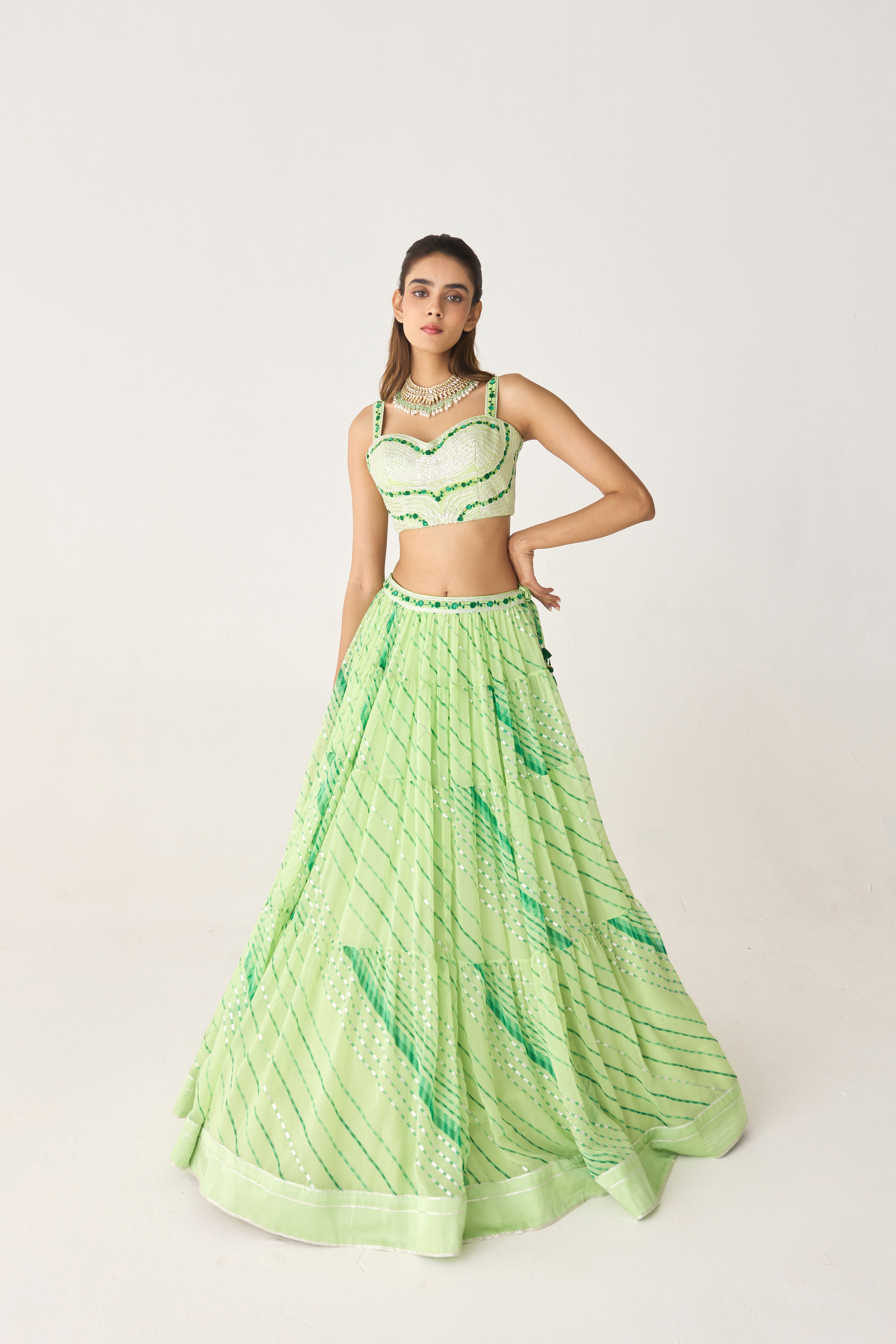 Butterfly Green Lehenga Set