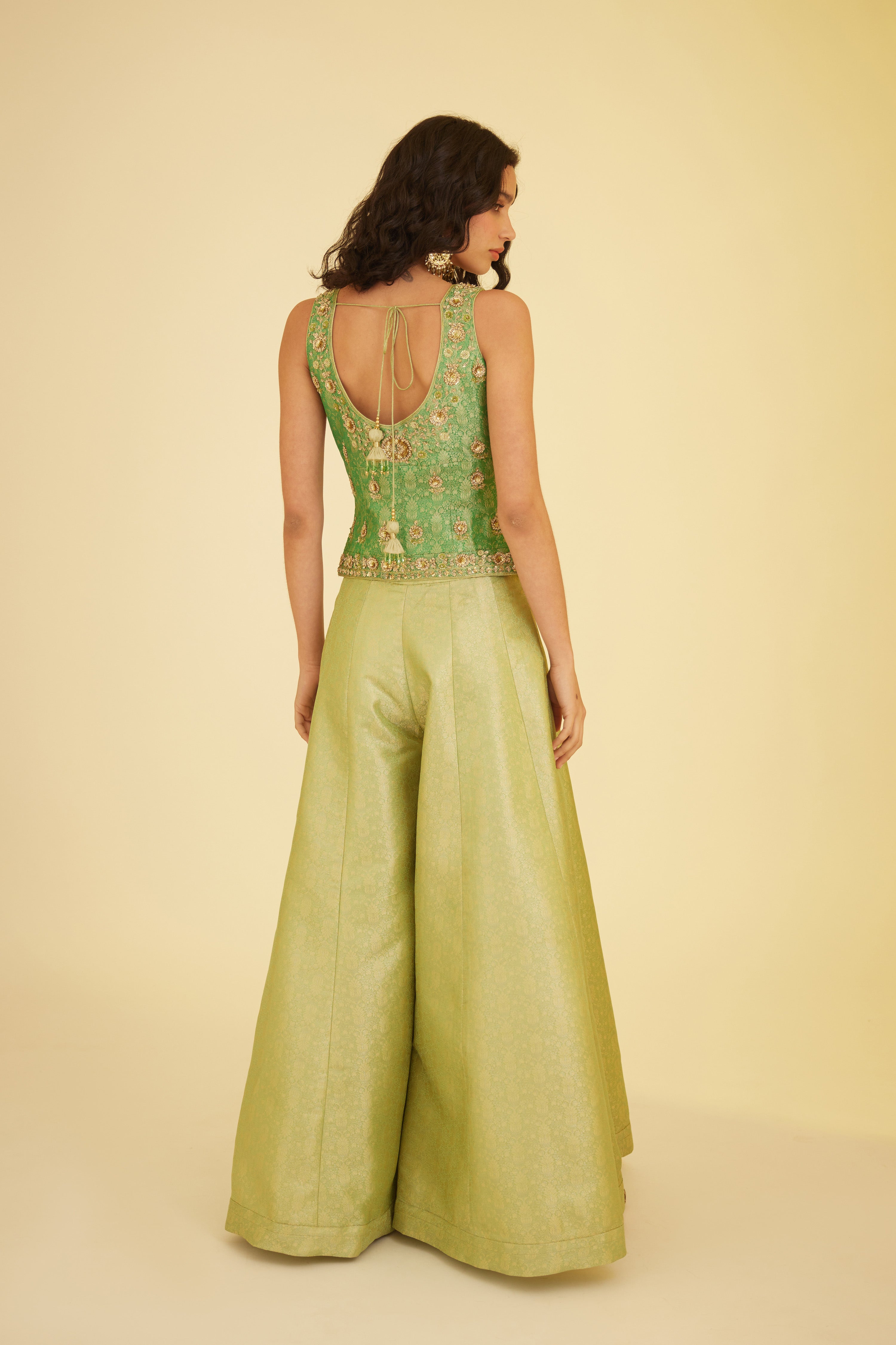 Green Sharara Set
