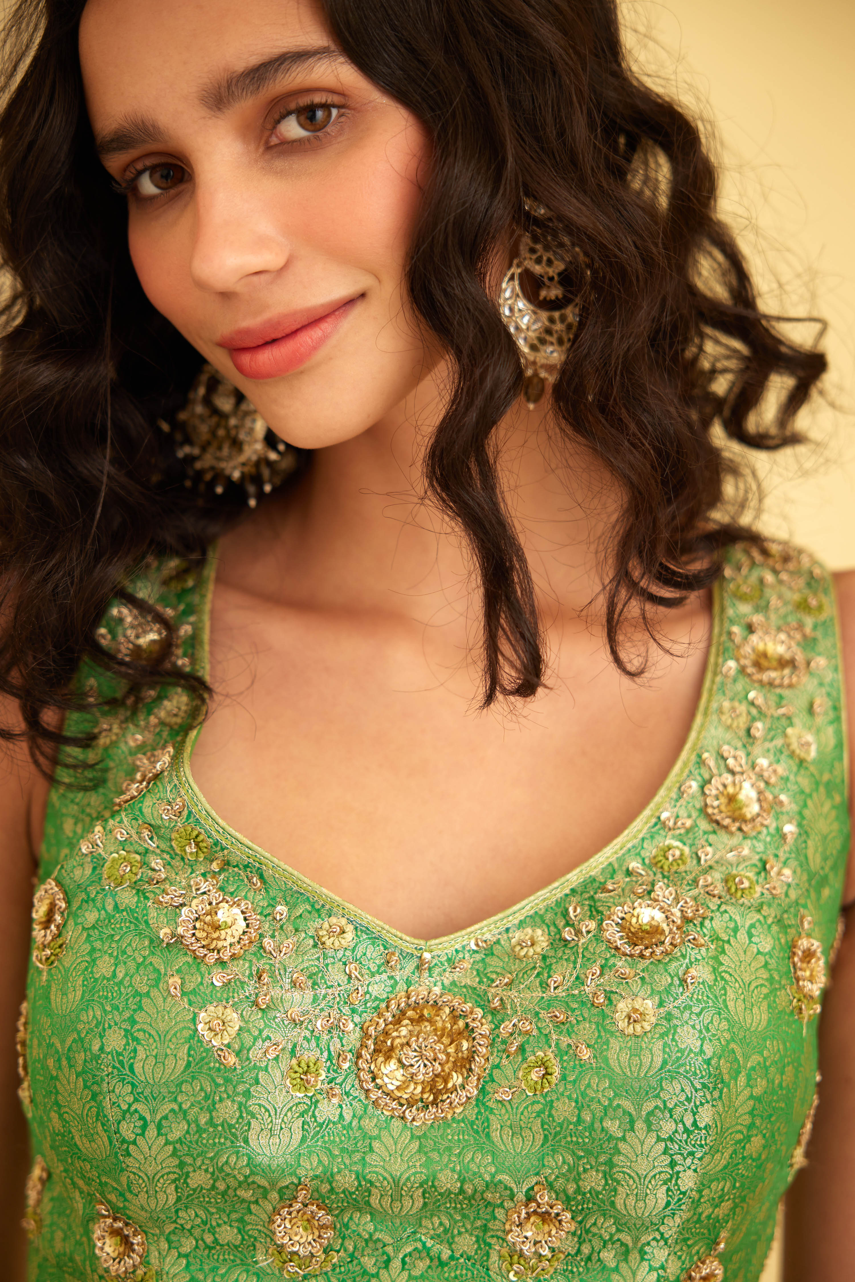 Green Sharara Set
