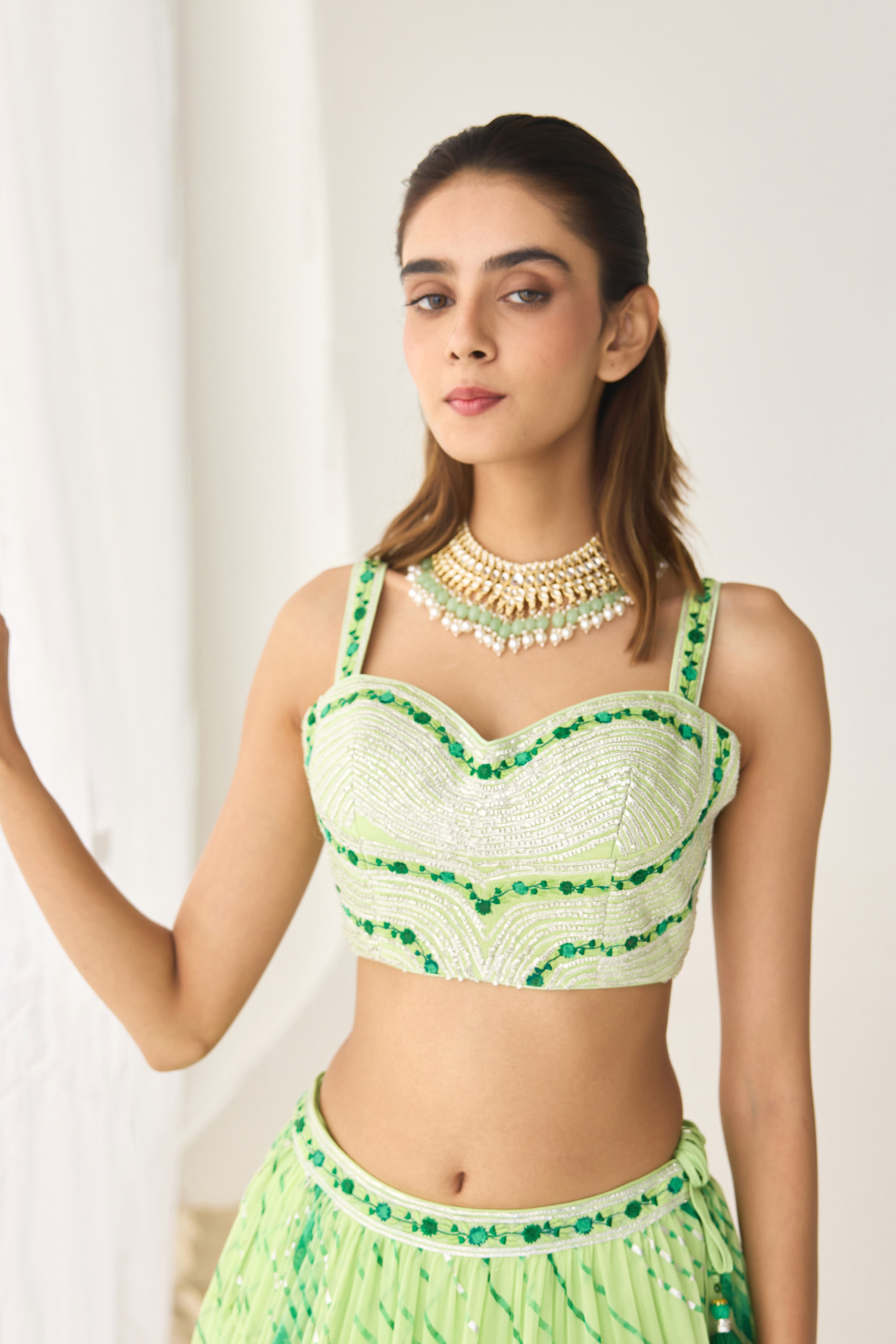 Butterfly Green Lehenga Set