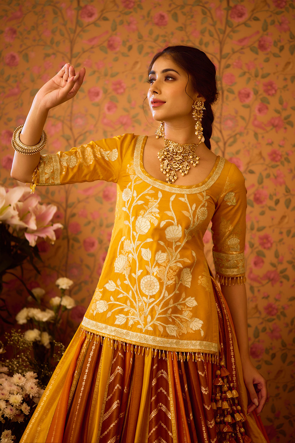 Yam Yellow Choli Lehenga Set