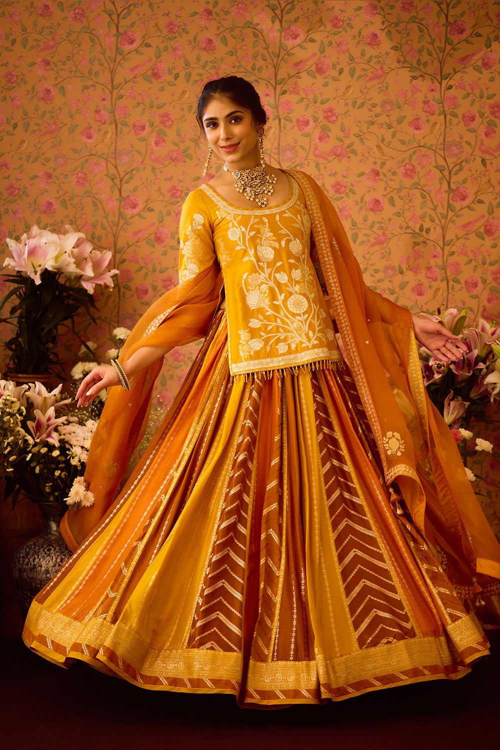 Yam Yellow Choli Lehenga Set
