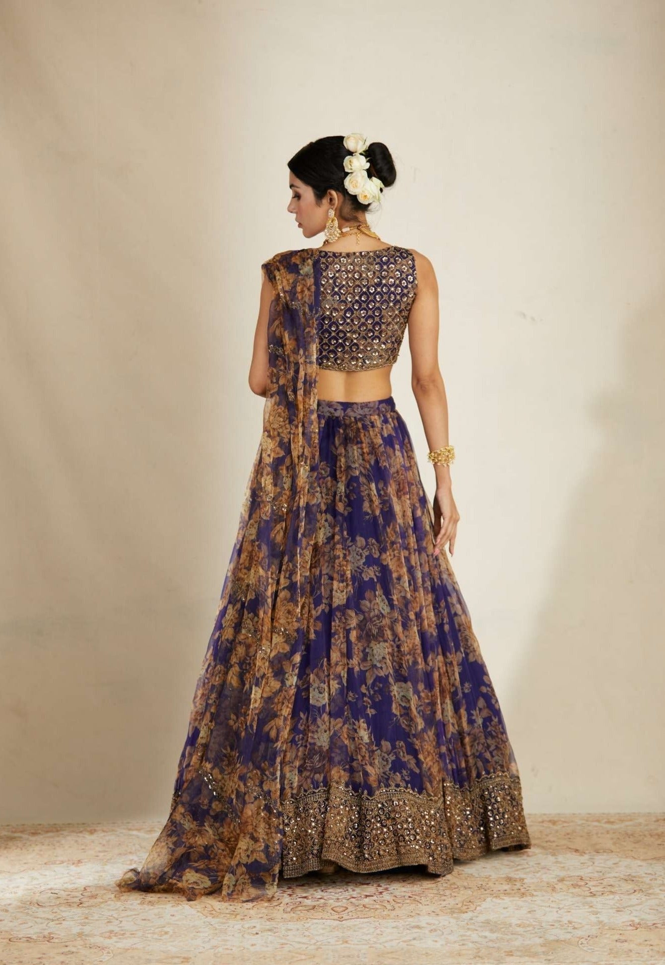 Purple Floral Lehenga Set