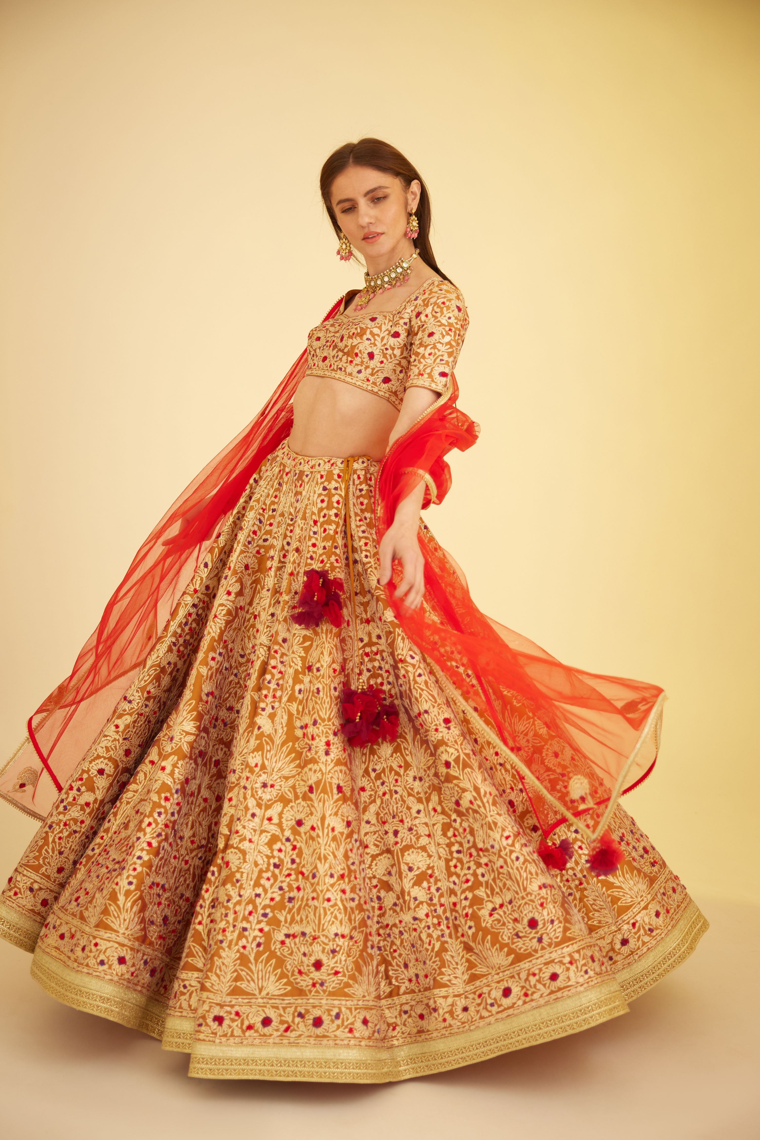 Rust Lehenga Set