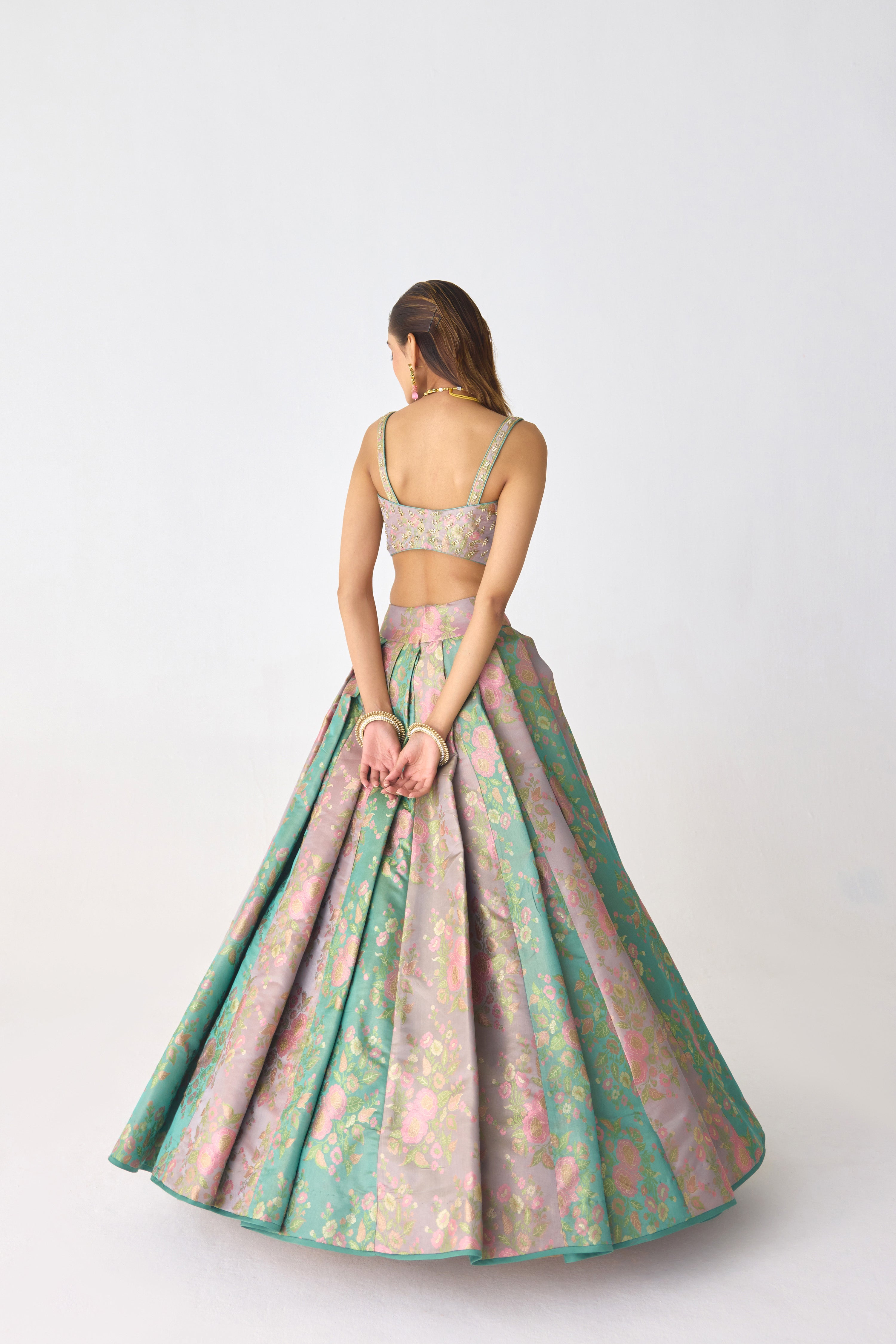 Smoke Green Lehenga Set