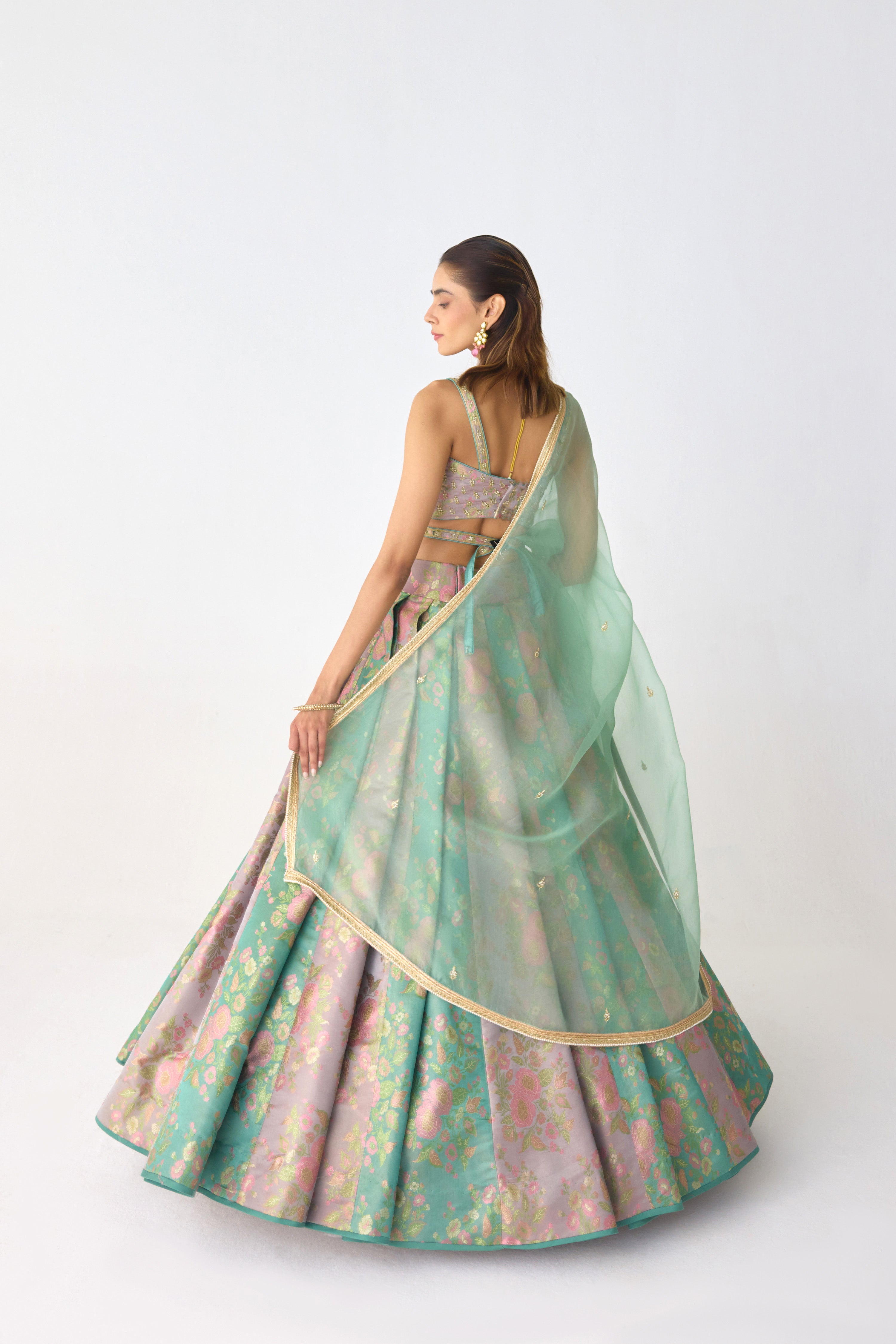 Smoke Green Lehenga Set